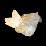 Clear Yellow Fluorite with 45mm dog-tooth Calcite 98*76*55mm 286g in sunlight - Rocks and Things Store