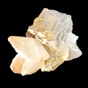Clear Yellow Fluorite with 45mm dog-tooth Calcite 98*76*55mm 286g in sunlight - Rocks and Things Store