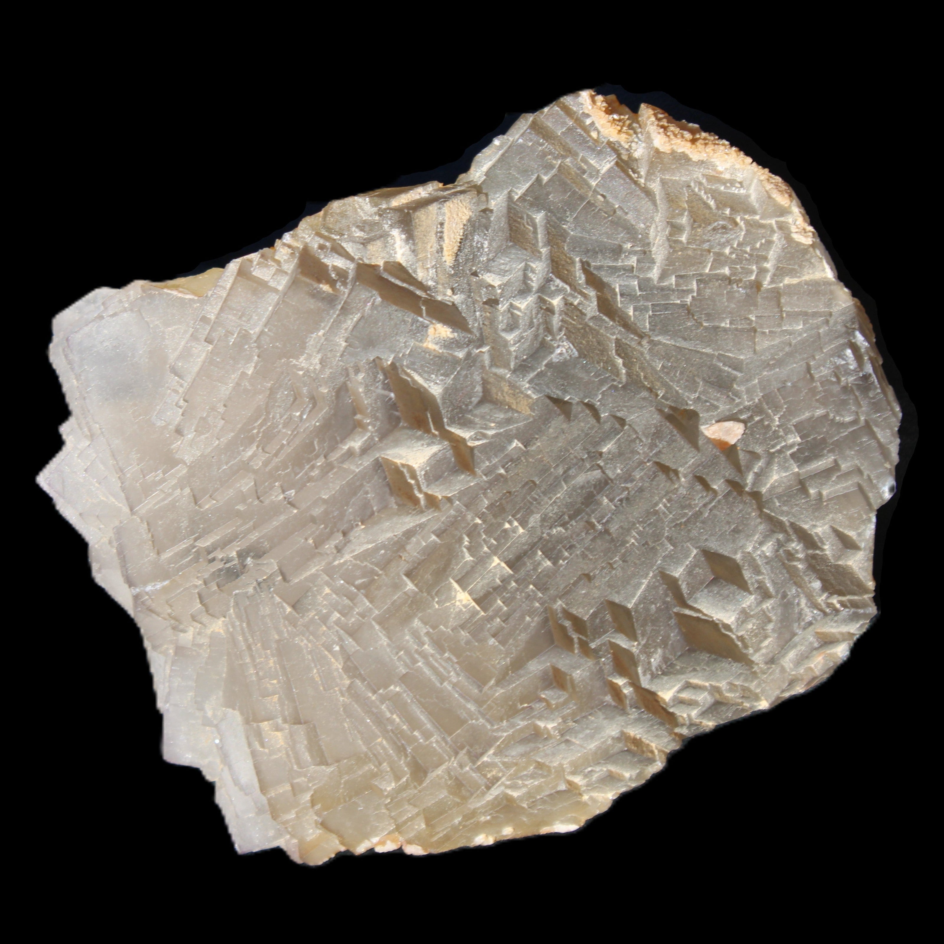 Clear Fluorite cubic stepped cluster 104*72*50mm 660g in sunlight - Rocks and Things Store