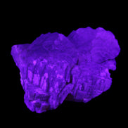 Clear Fluorite stepped cluster 87*80*28mm 238g in UV light - Rocks and Things Store