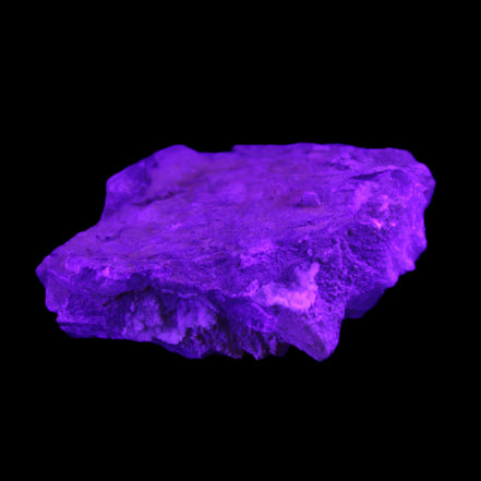 Clear Fluorite stepped cluster 87*80*28mm 238g in UV light - Rocks and Things Store
