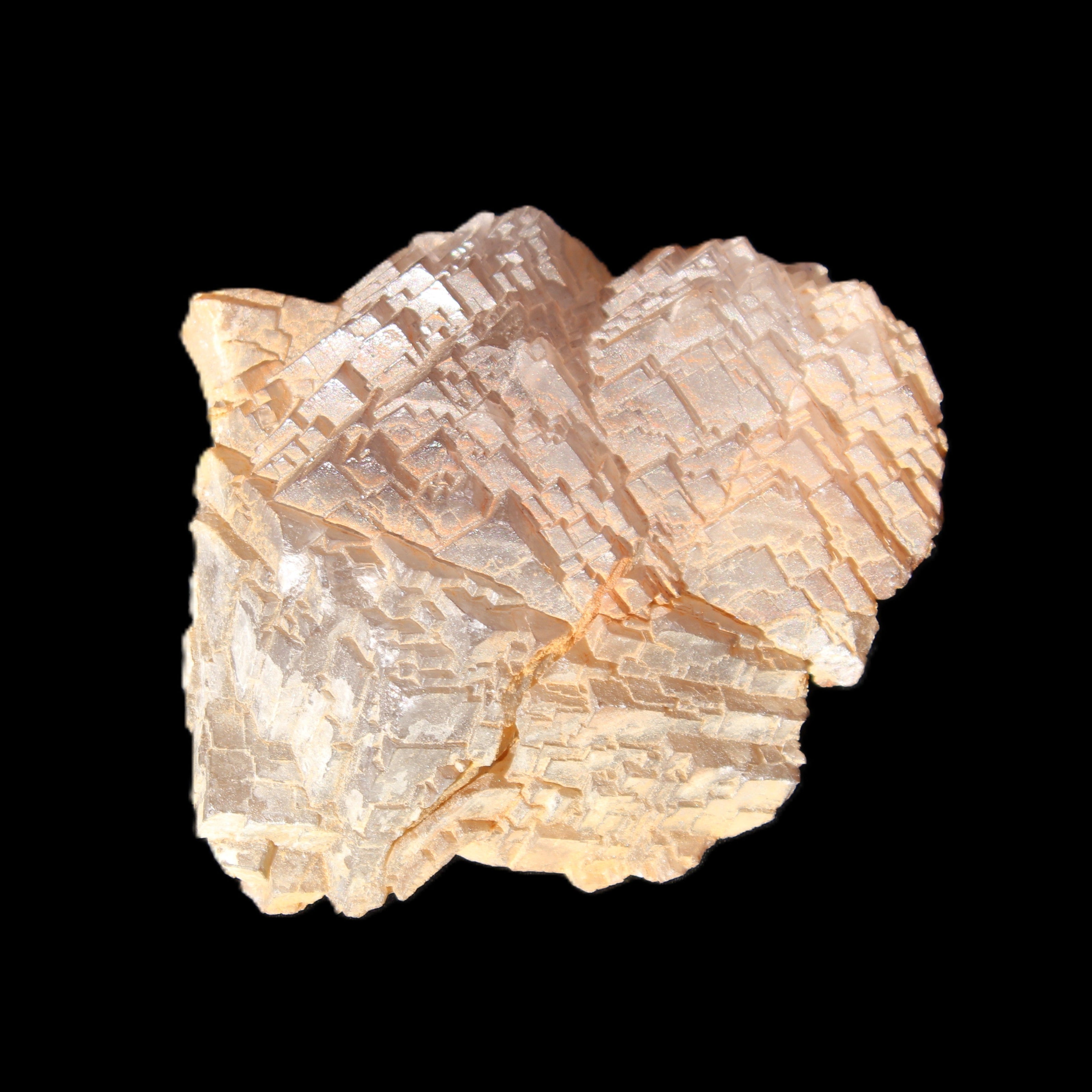 Clear Fluorite stepped cluster 87*80*28mm 238g in sunlight - Rocks and Things Store