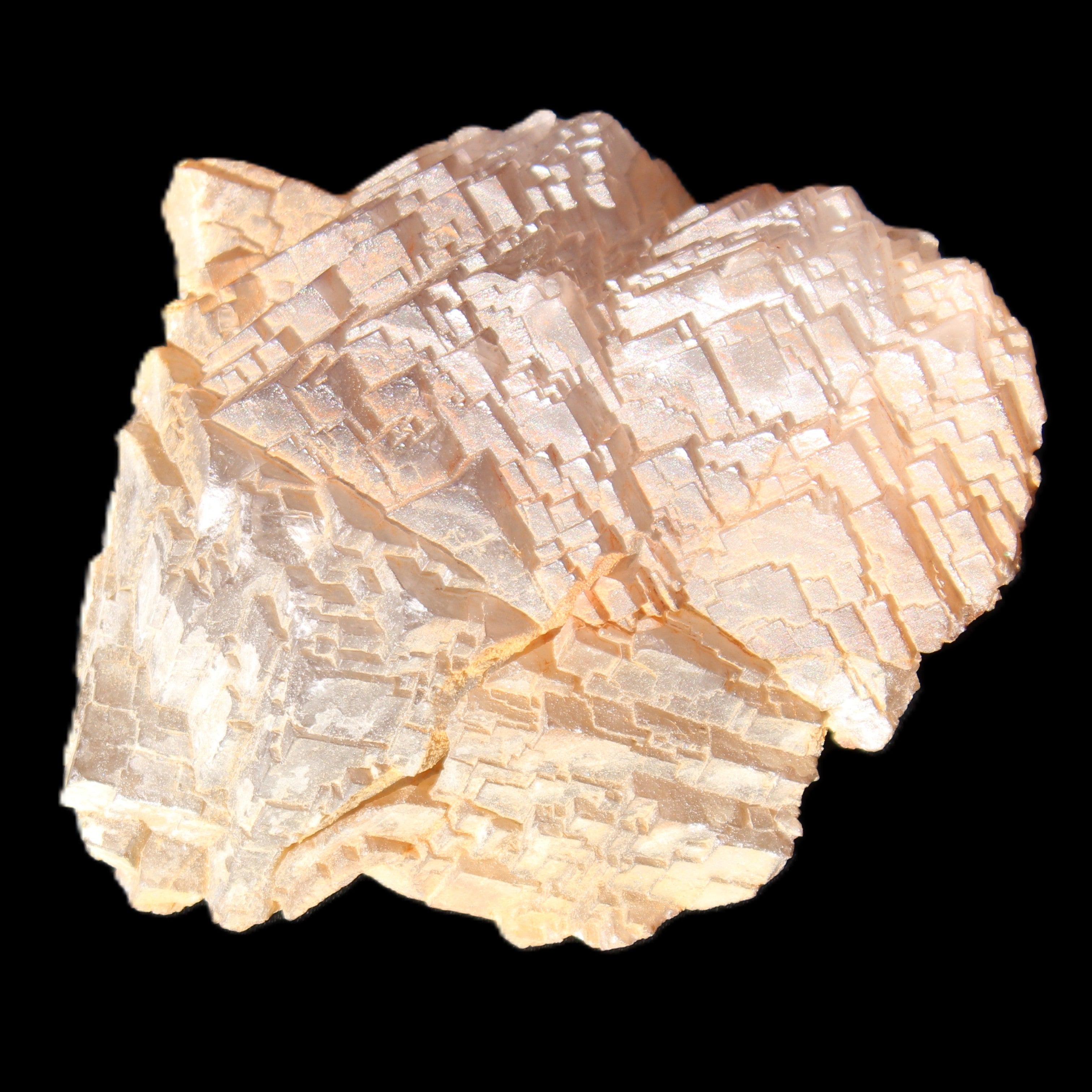 Clear Fluorite stepped cluster 87*80*28mm 238g in sunlight - Rocks and Things Store