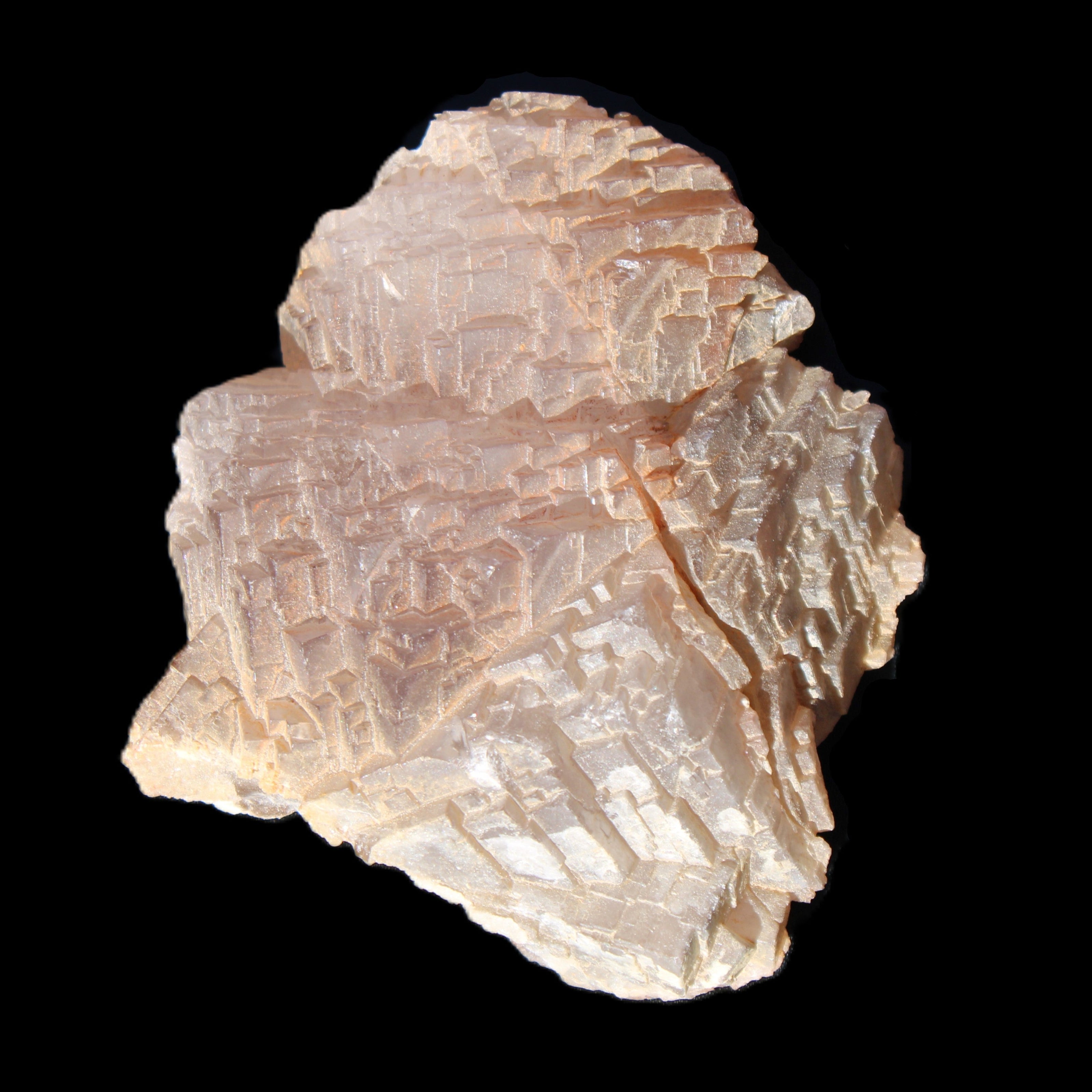 Clear Fluorite stepped cluster 87*80*28mm 238g in sunlight - Rocks and Things Store