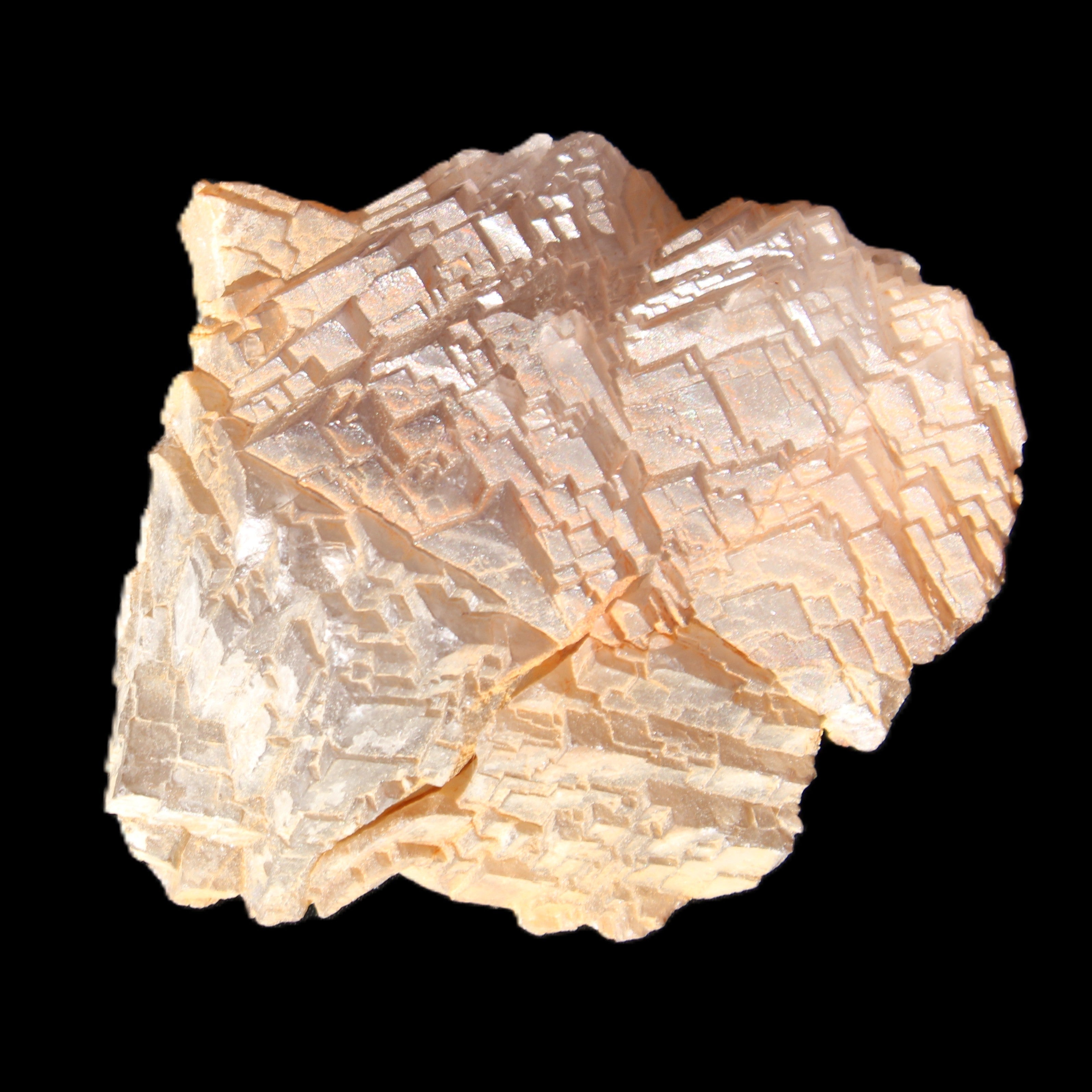 Clear Fluorite stepped cluster 87*80*28mm 238g in sunlight - Rocks and Things Store