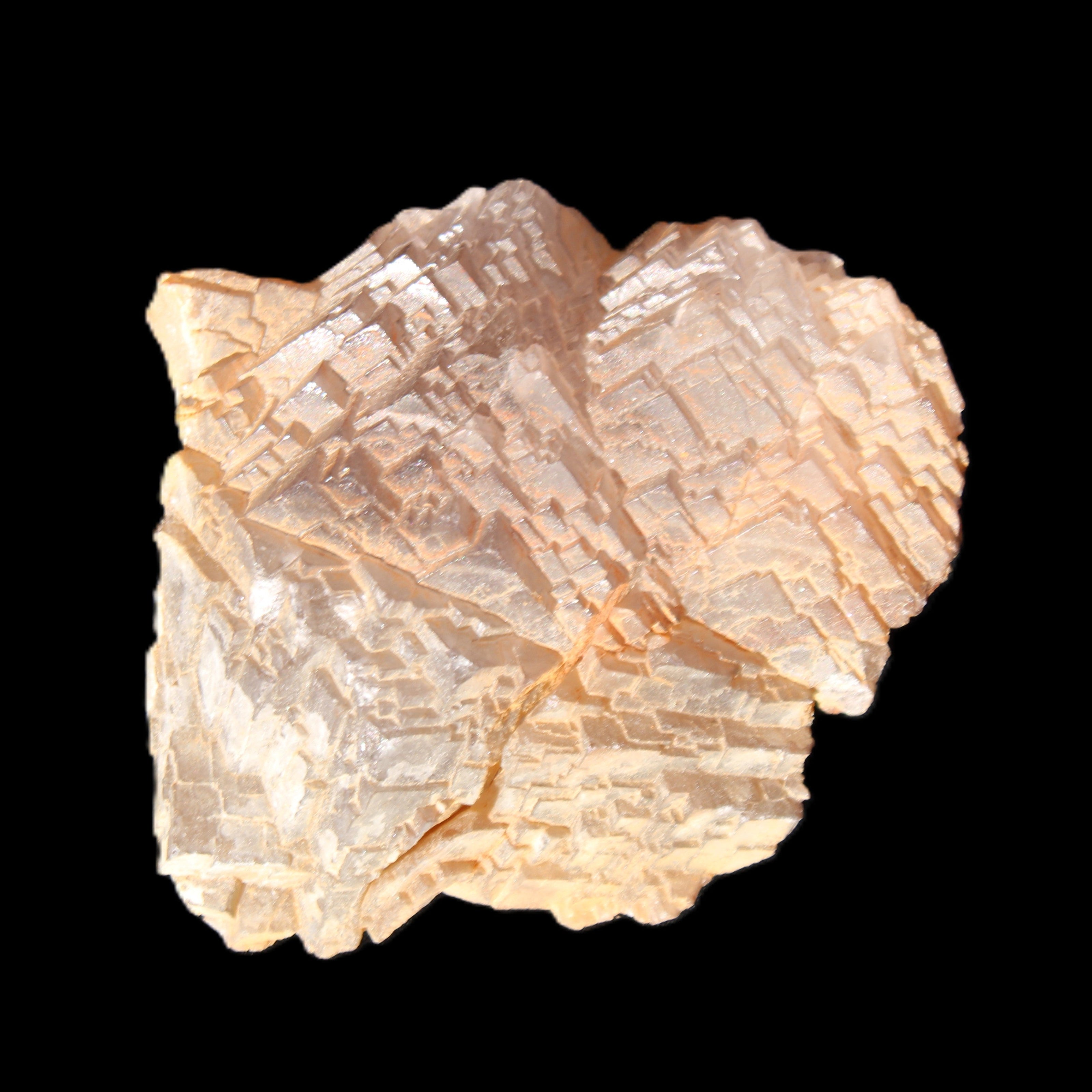 Clear Fluorite stepped cluster 87*80*28mm 238g in sunlight - Rocks and Things Store