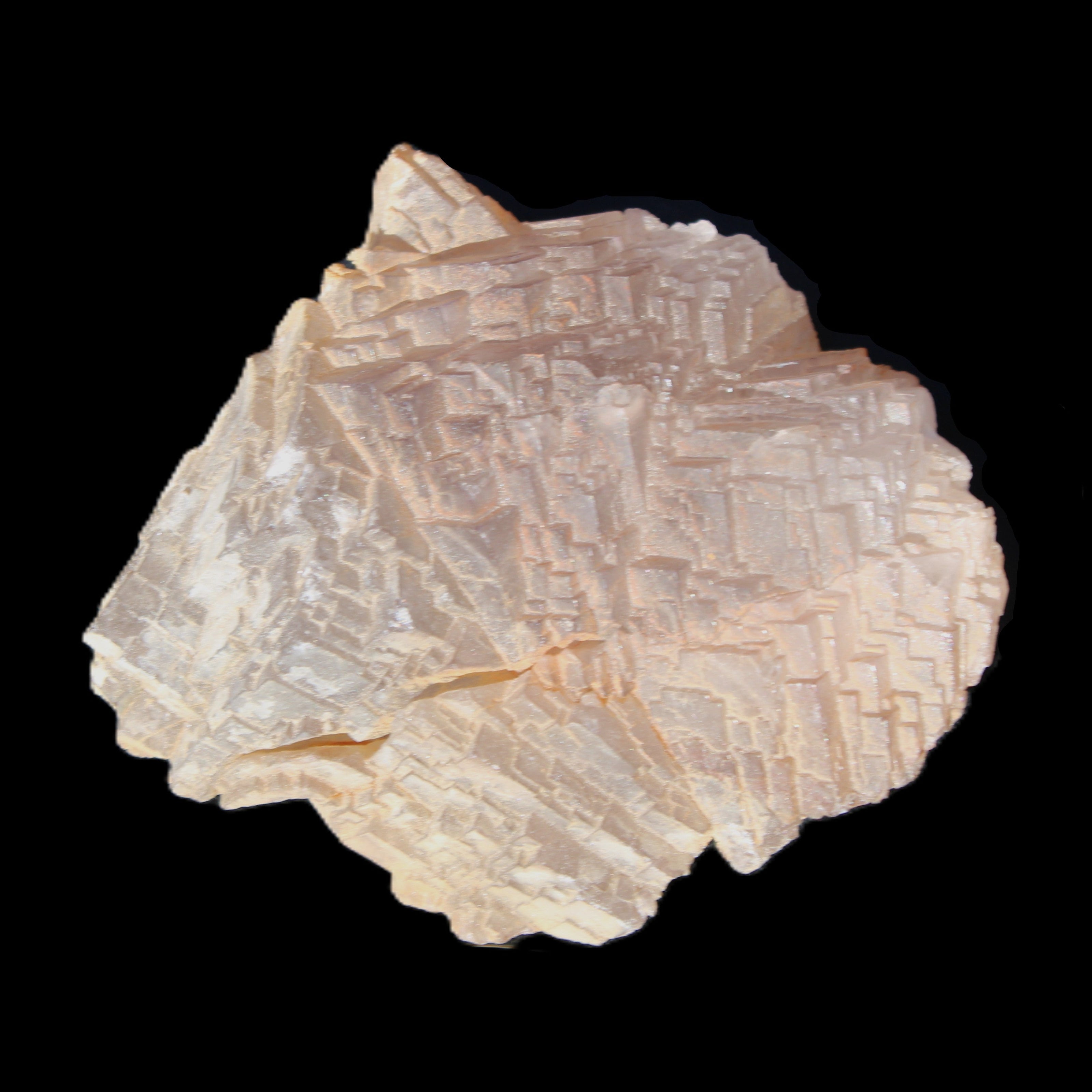Clear Fluorite stepped cluster 87*80*28mm 238g in sunlight - Rocks and Things Store