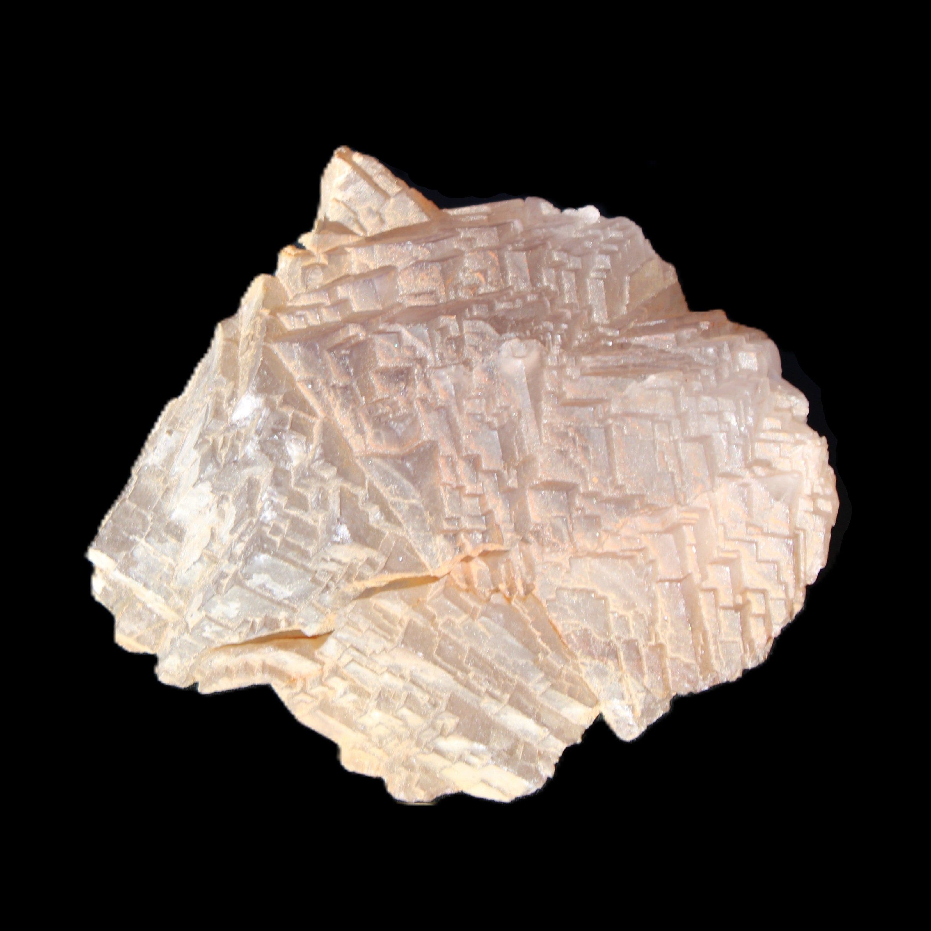 Clear Fluorite stepped cluster 87*80*28mm 238g in sunlight - Rocks and Things Store