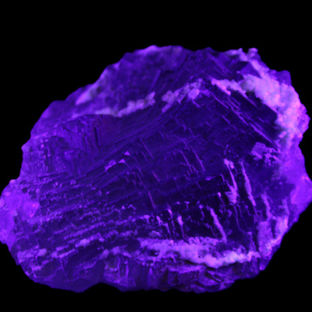 Clear and Coloured Fluorite cluster 110*100*58mm 1056g in UV light - Rocks and Things Store
