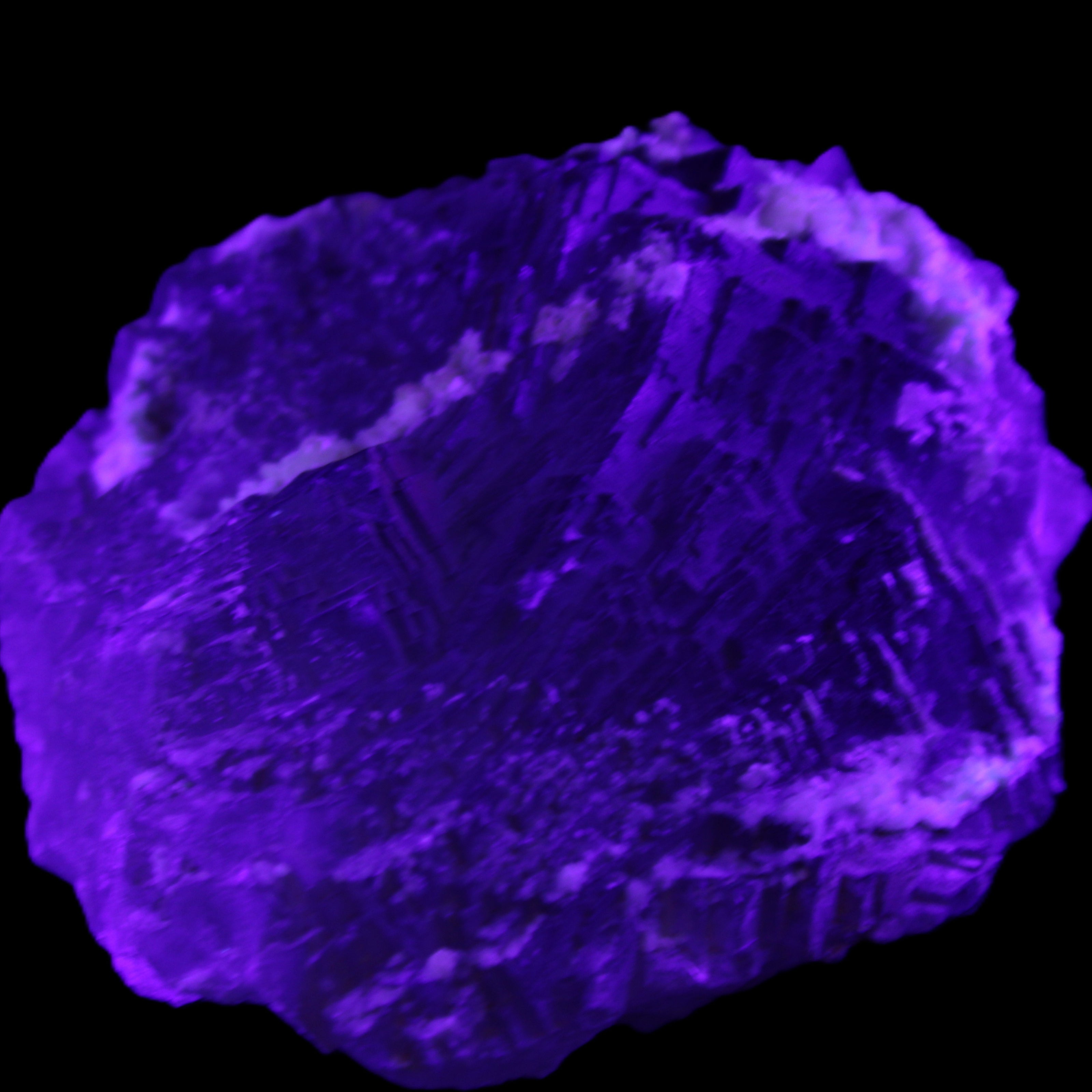 Clear and Coloured Fluorite cluster 110*100*58mm 1056g in UV light - Rocks and Things Store