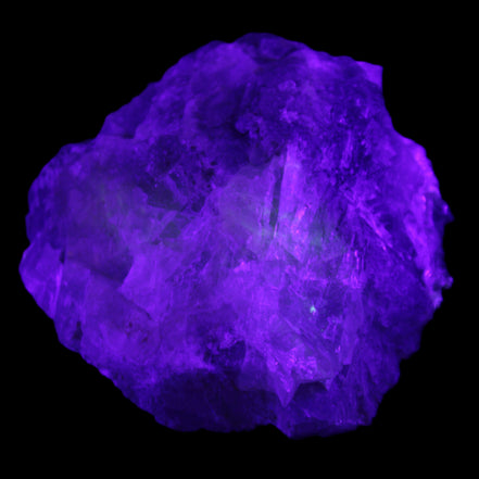 Clear and Coloured Fluorite cluster 110*100*58mm 1056g in UV light - Rocks and Things Store