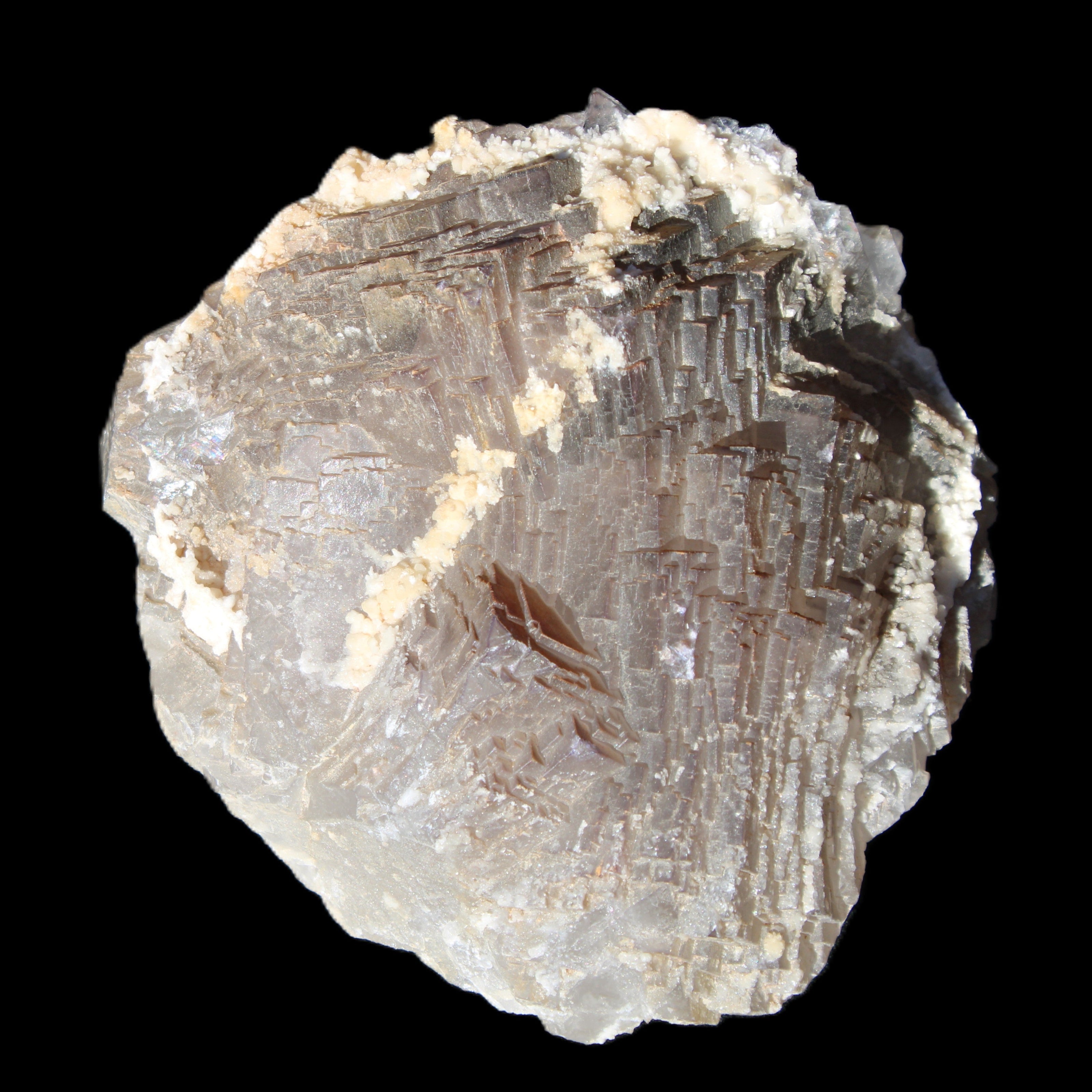 Clear and Coloured Fluorite cluster 110*100*58mm 1056g in sunlight - Rocks and Things Store