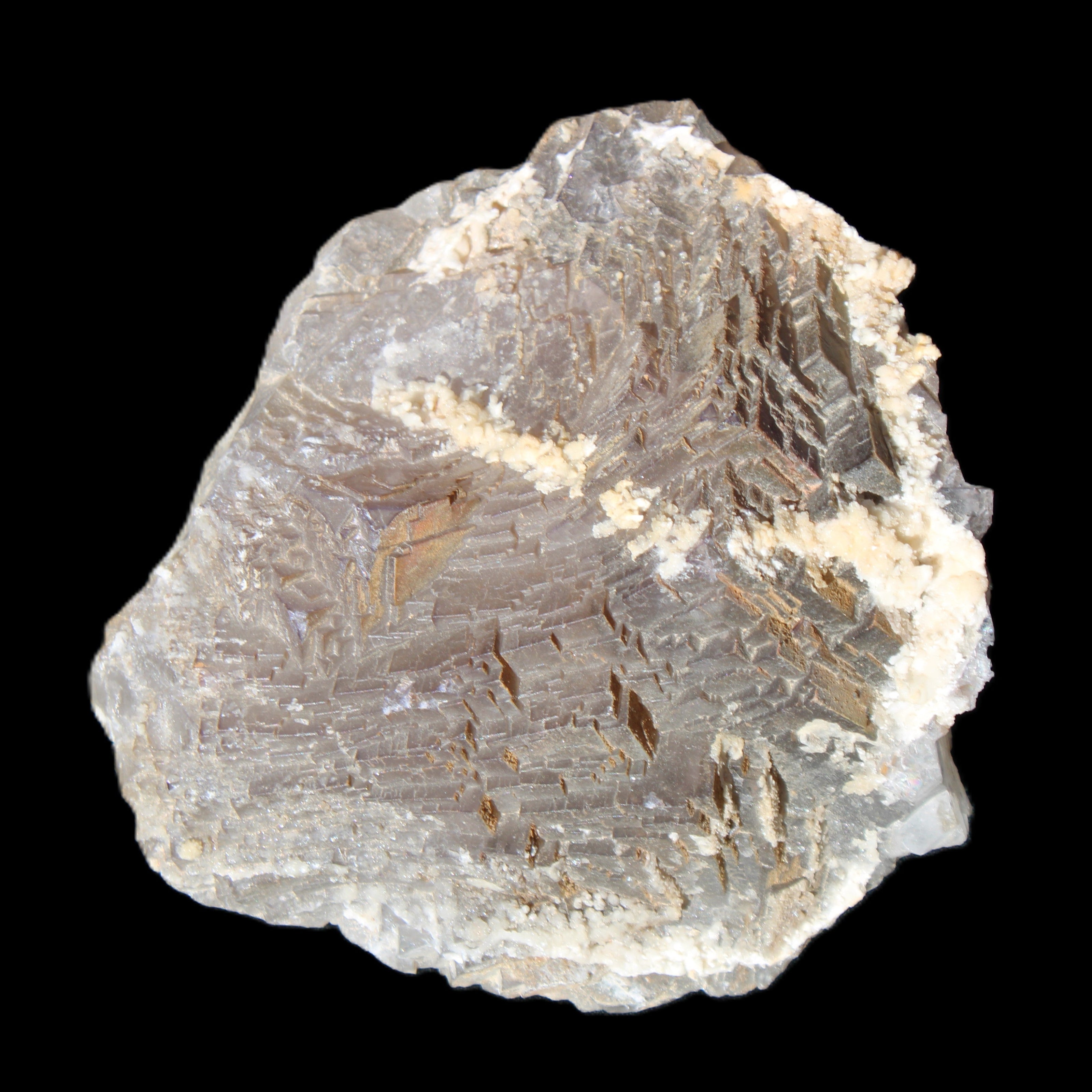 Clear and Coloured Fluorite cluster 110*100*58mm 1056g in sunlight - Rocks and Things Store