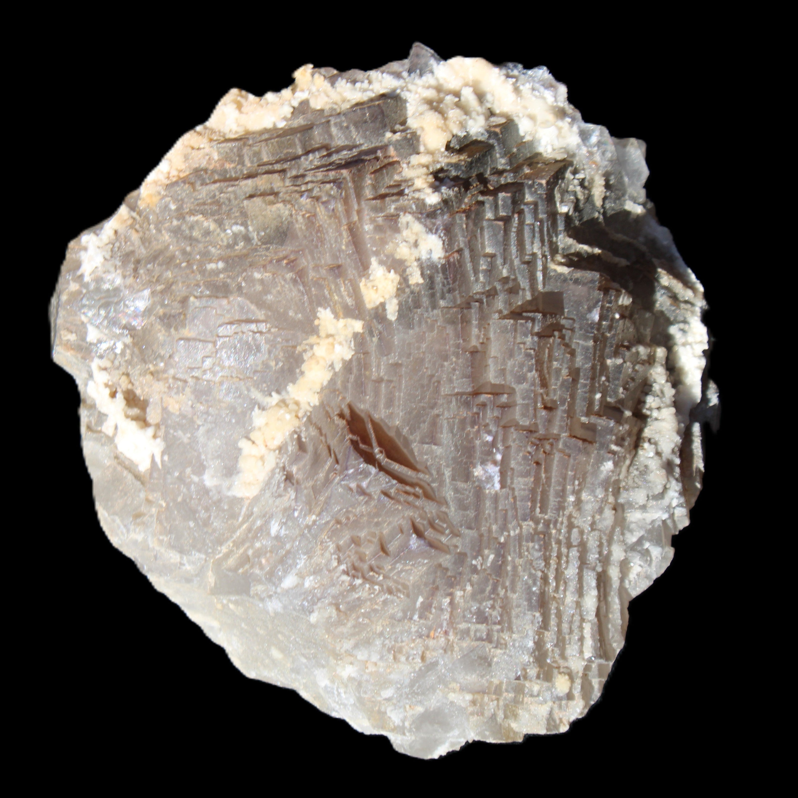 Clear and Coloured Fluorite cluster 110*100*58mm 1056g in sunlight - Rocks and Things Store
