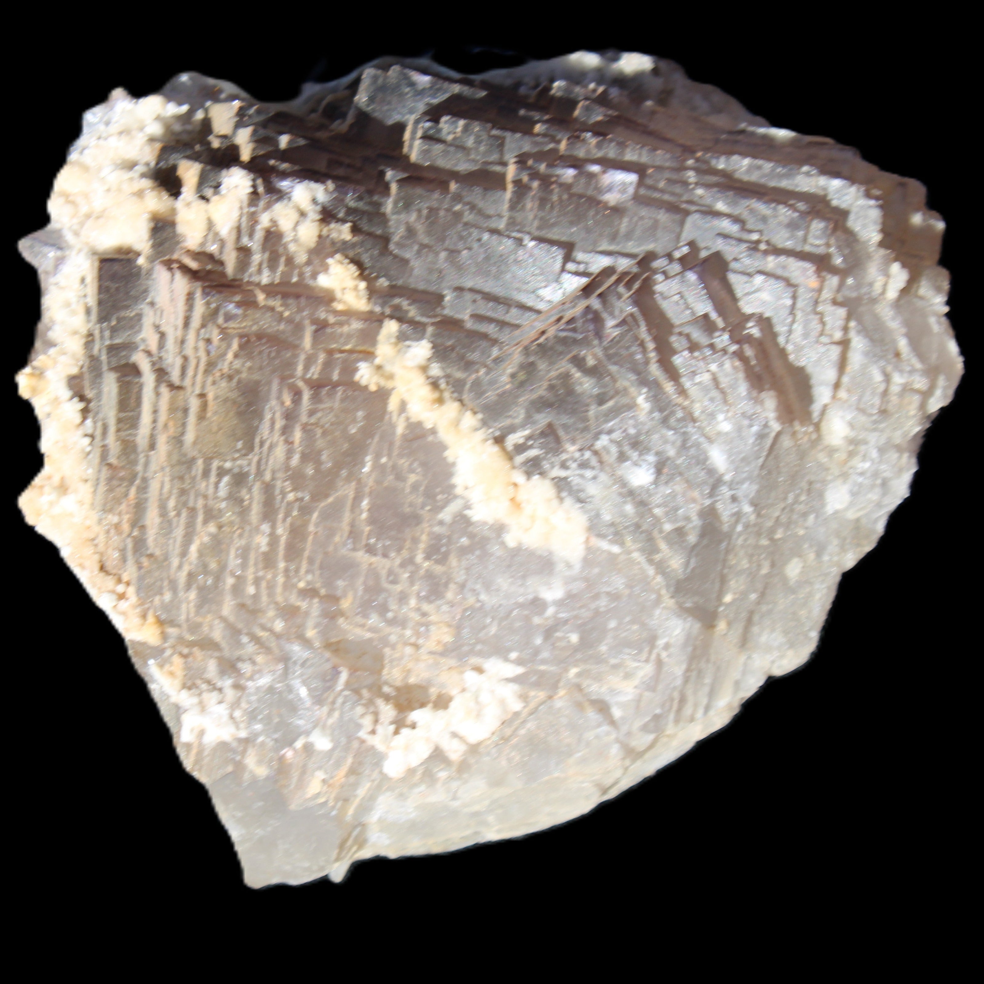 Clear and Coloured Fluorite cluster 110*100*58mm 1056g in sunlight - Rocks and Things Store
