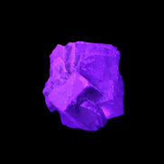 Clear Fluorite cubic cluster 45*40*40mm 102g in UV light - Rocks and Things Store