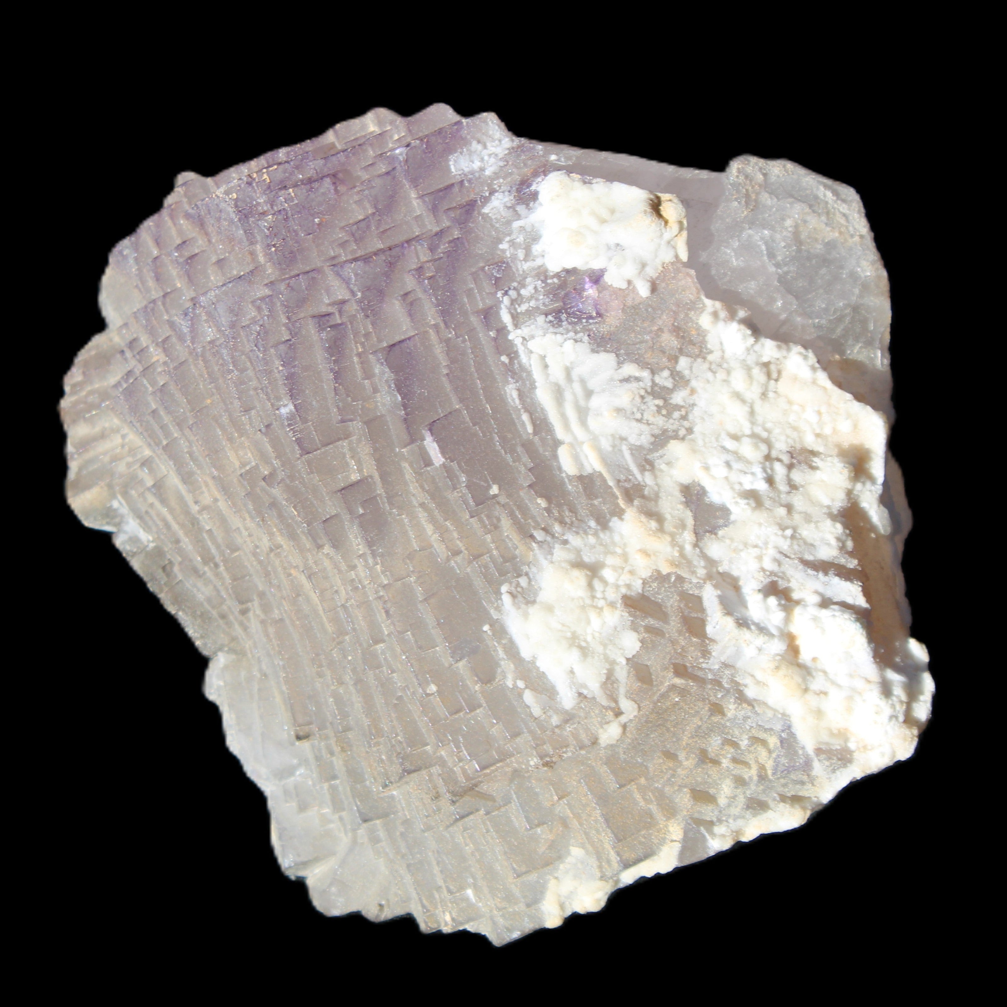 Clear Fluorite stepped cluster 90*80*52mm 523g in sunlight - Rocks and Things Store