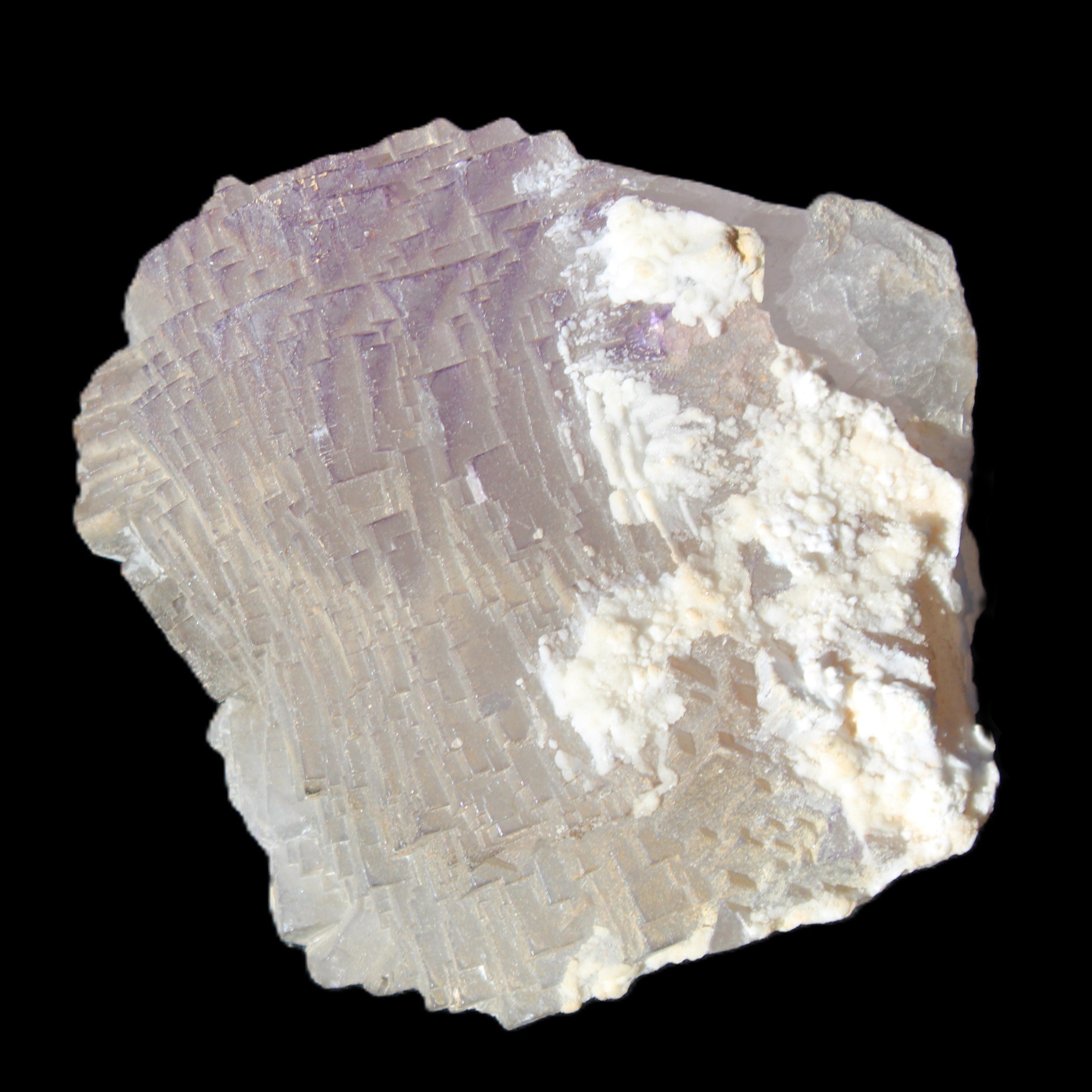 Clear Fluorite stepped cluster 90*80*52mm 523g in sunlight - Rocks and Things Store