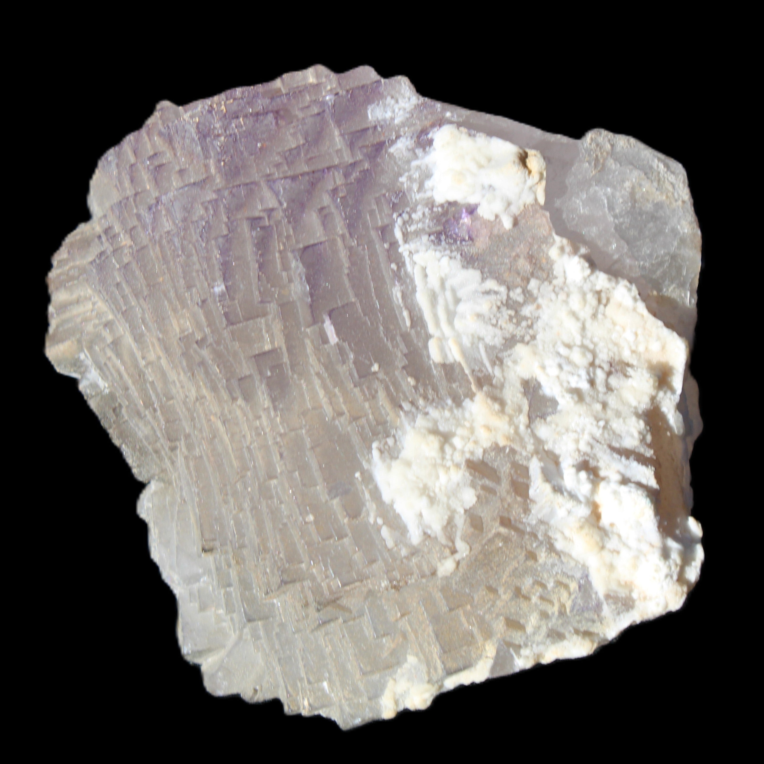 Clear Fluorite stepped cluster 90*80*52mm 523g in sunlight - Rocks and Things Store