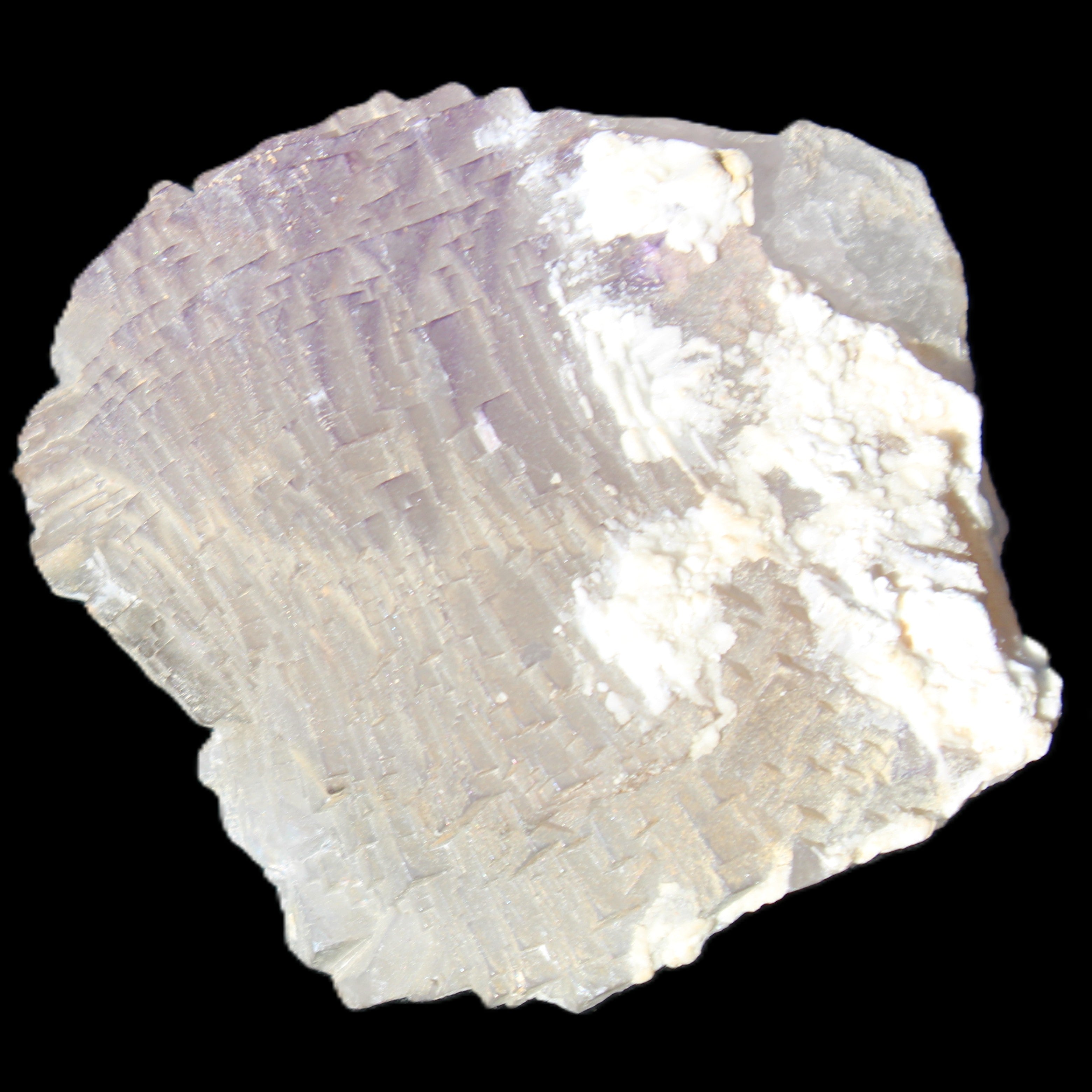 Clear Fluorite stepped cluster 90*80*52mm 523g in sunlight - Rocks and Things Store