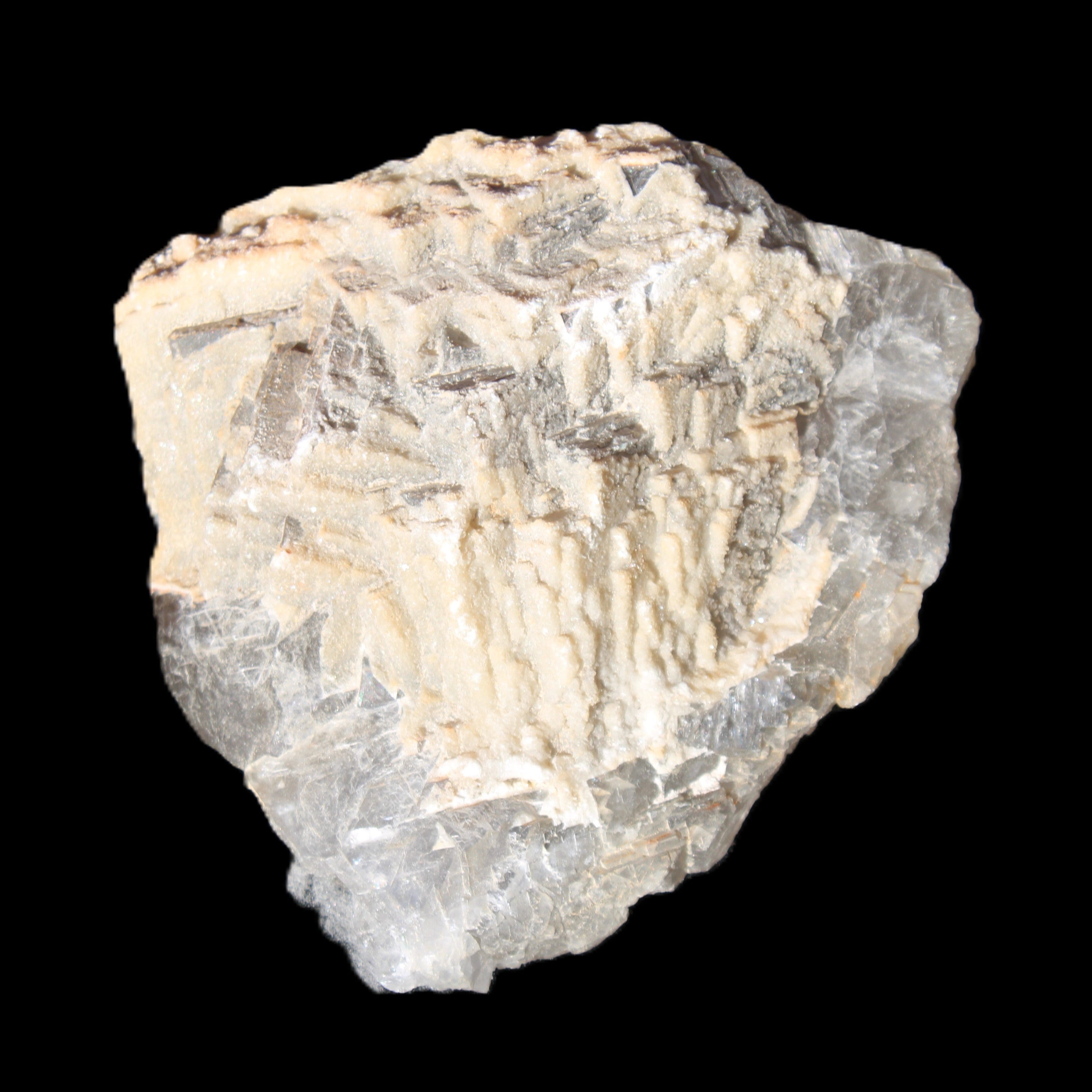 White frosted clear Fluorite 115*110*50mm 943g in sunlight - Rocks and Things Store