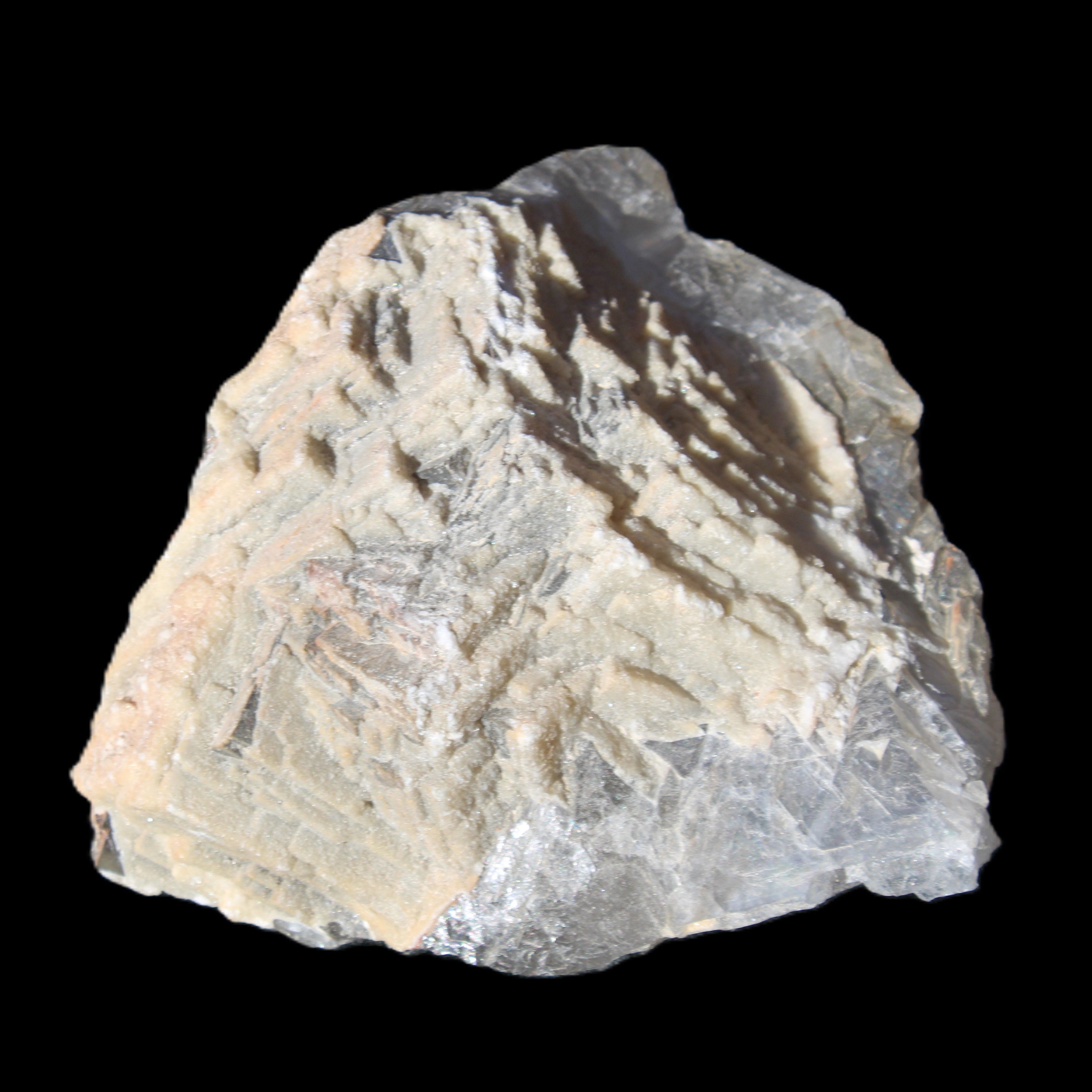 White frosted clear Fluorite 115*110*50mm 943g in sunlight - Rocks and Things Store
