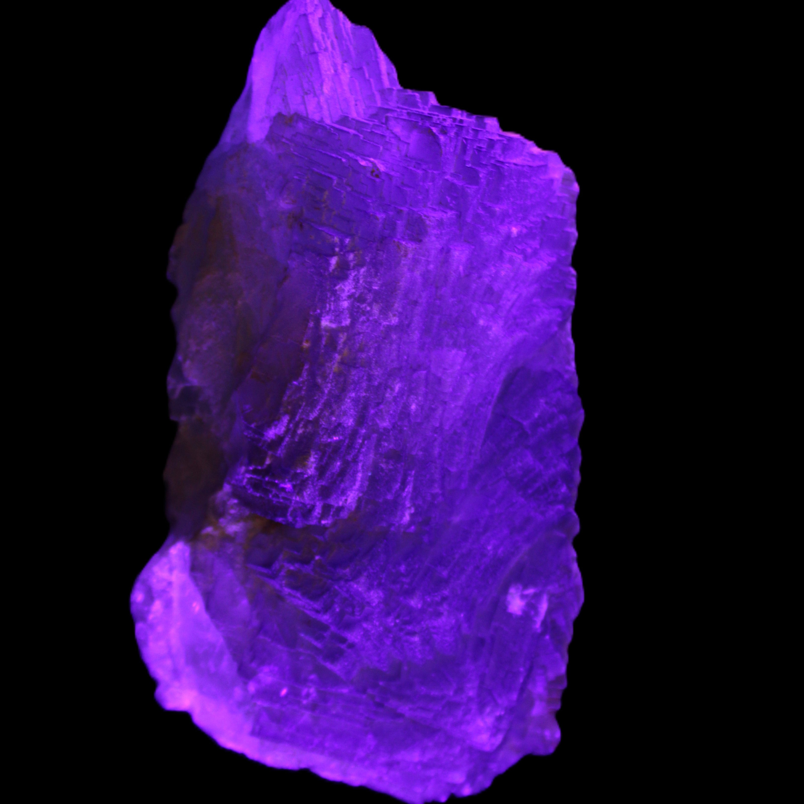 Big Clear Fluorite slab cluster 180*100*70mm 2166g in UV light - Rocks and Things Store