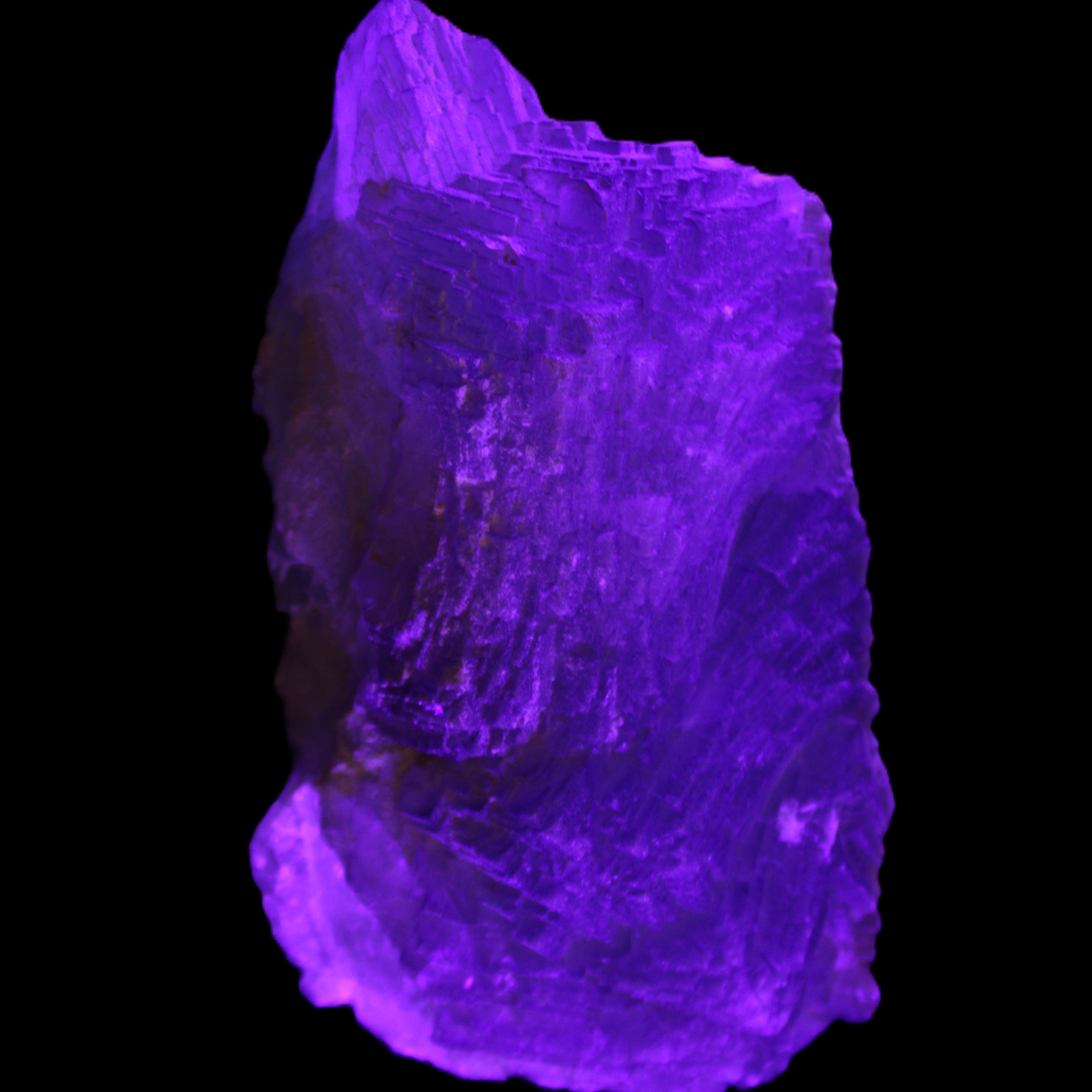 Big Clear Fluorite slab cluster 180*100*70mm 2166g in UV light - Rocks and Things Store