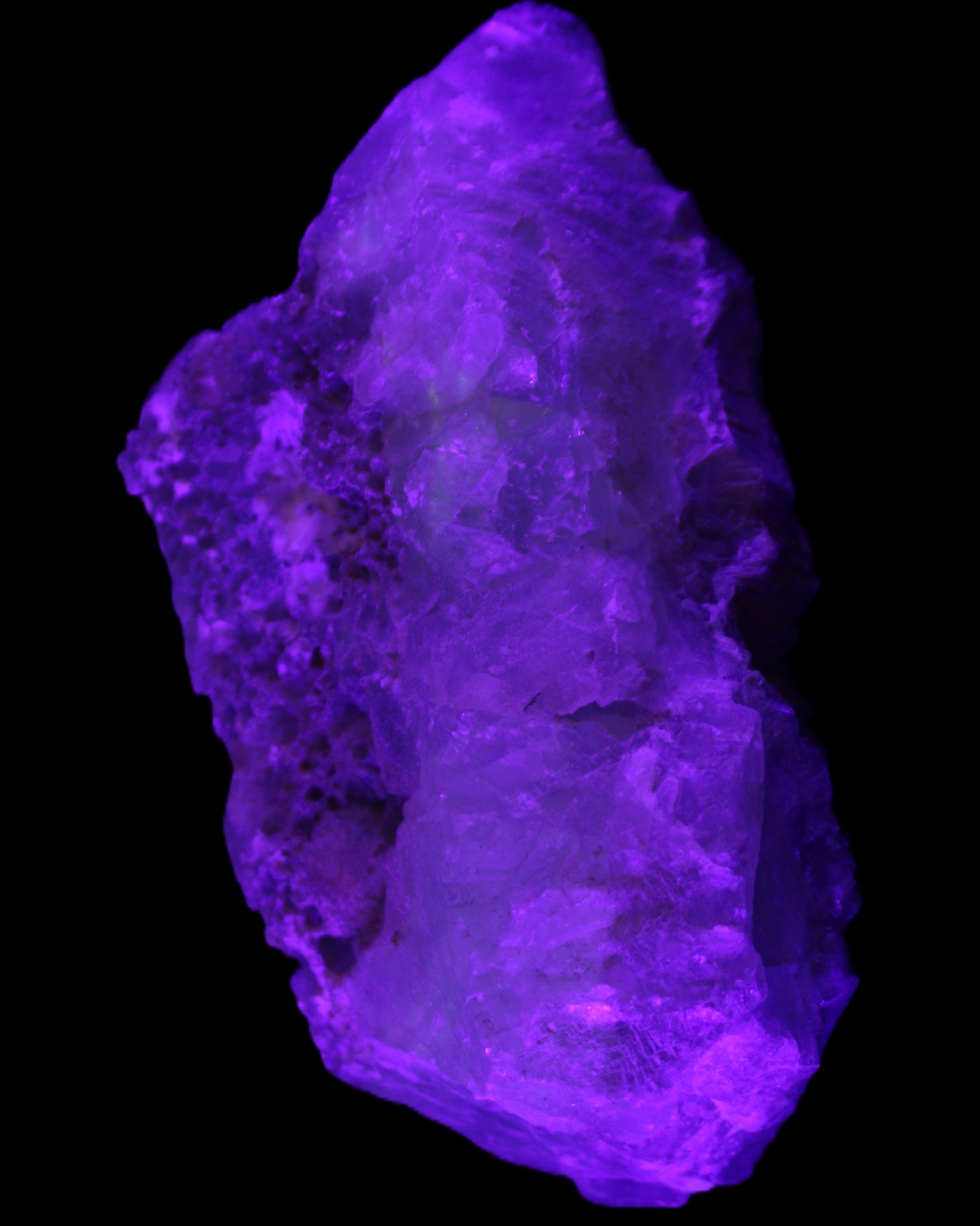 Big Clear Fluorite slab cluster 180*100*70mm 2166g in UV light - Rocks and Things Store