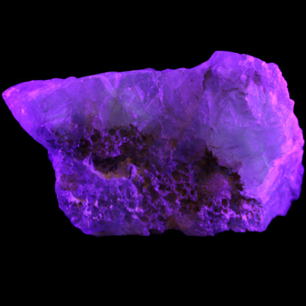 Big Clear Fluorite slab cluster 180*100*70mm 2166g in UV light - Rocks and Things Store