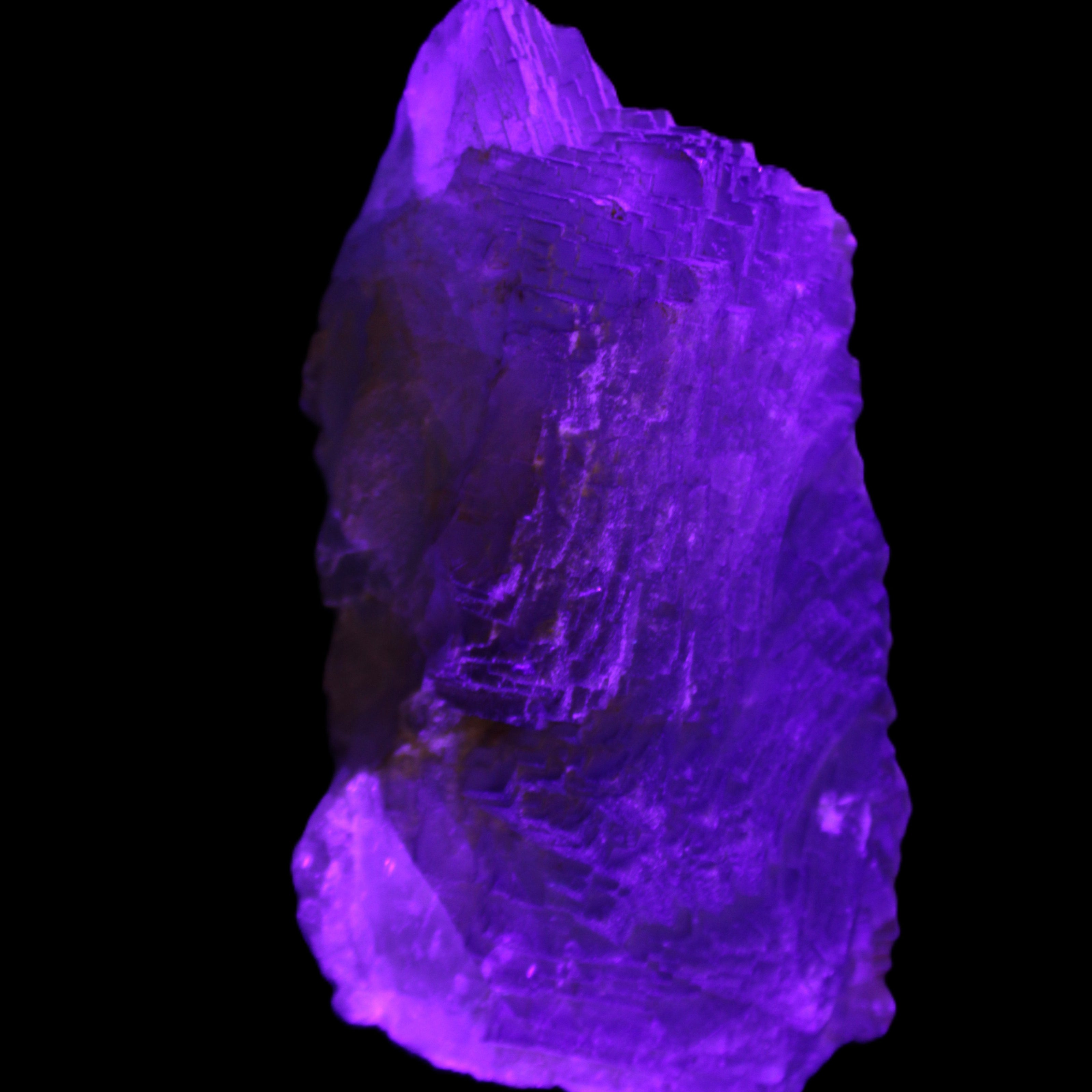 Big Clear Fluorite slab cluster 180*100*70mm 2166g in UV light - Rocks and Things Store