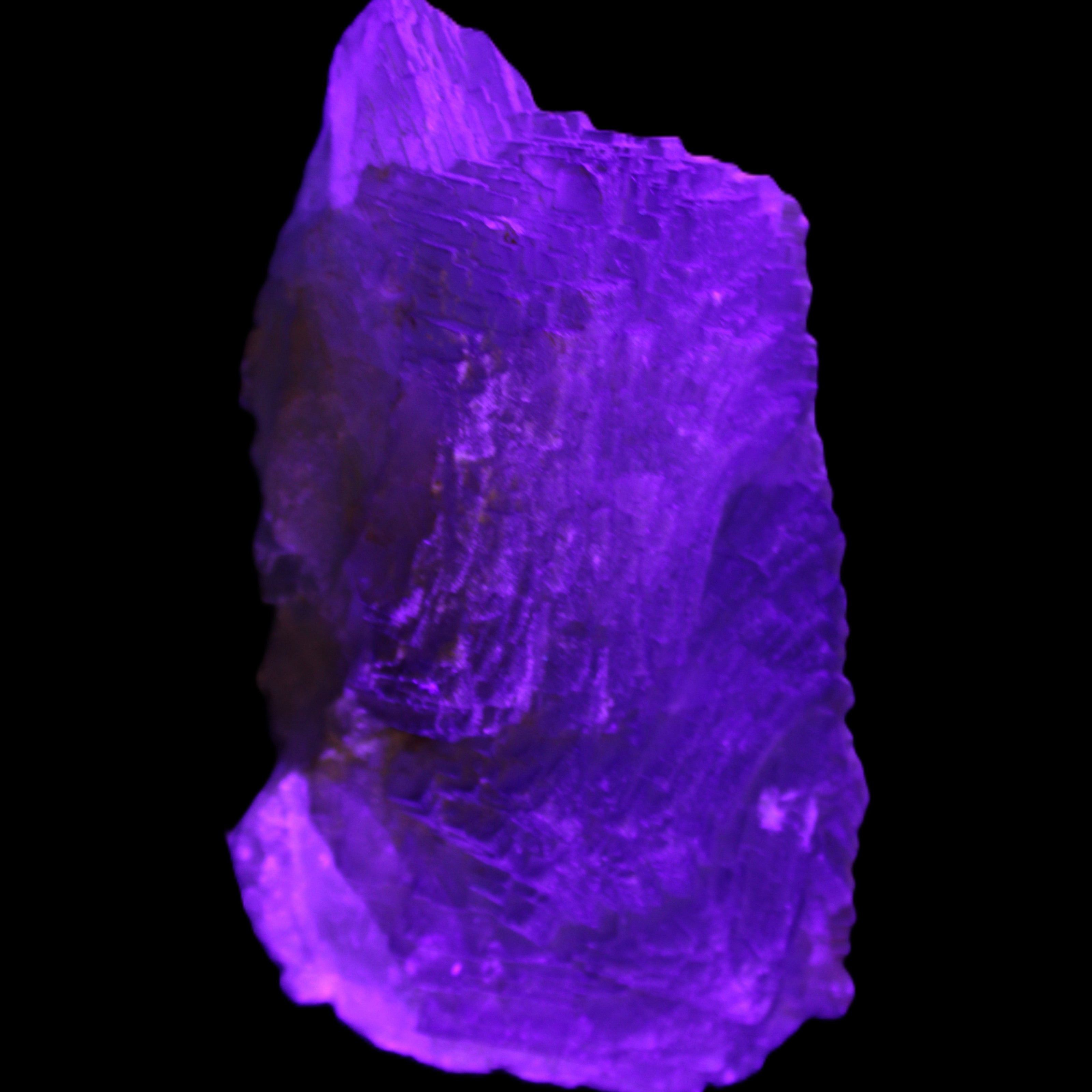 Big Clear Fluorite slab cluster 180*100*70mm 2166g in UV light - Rocks and Things Store