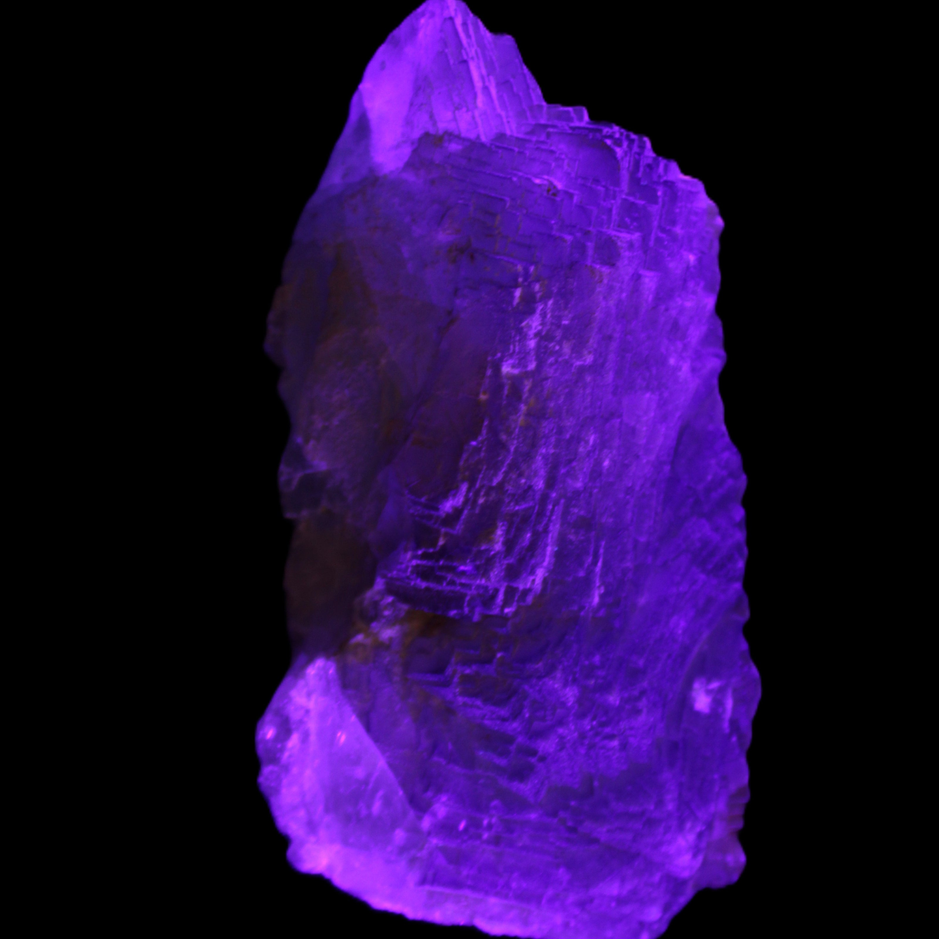 Big Clear Fluorite slab cluster 180*100*70mm 2166g in UV light - Rocks and Things Store