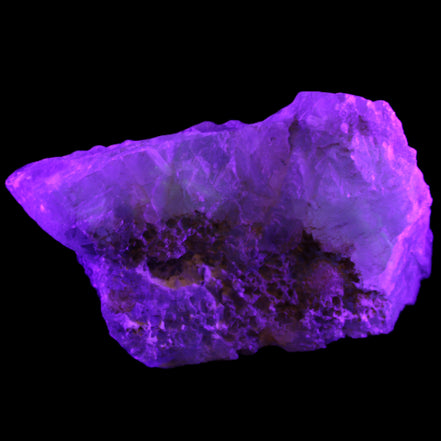 Big Clear Fluorite slab cluster 180*100*70mm 2166g in UV light - Rocks and Things Store