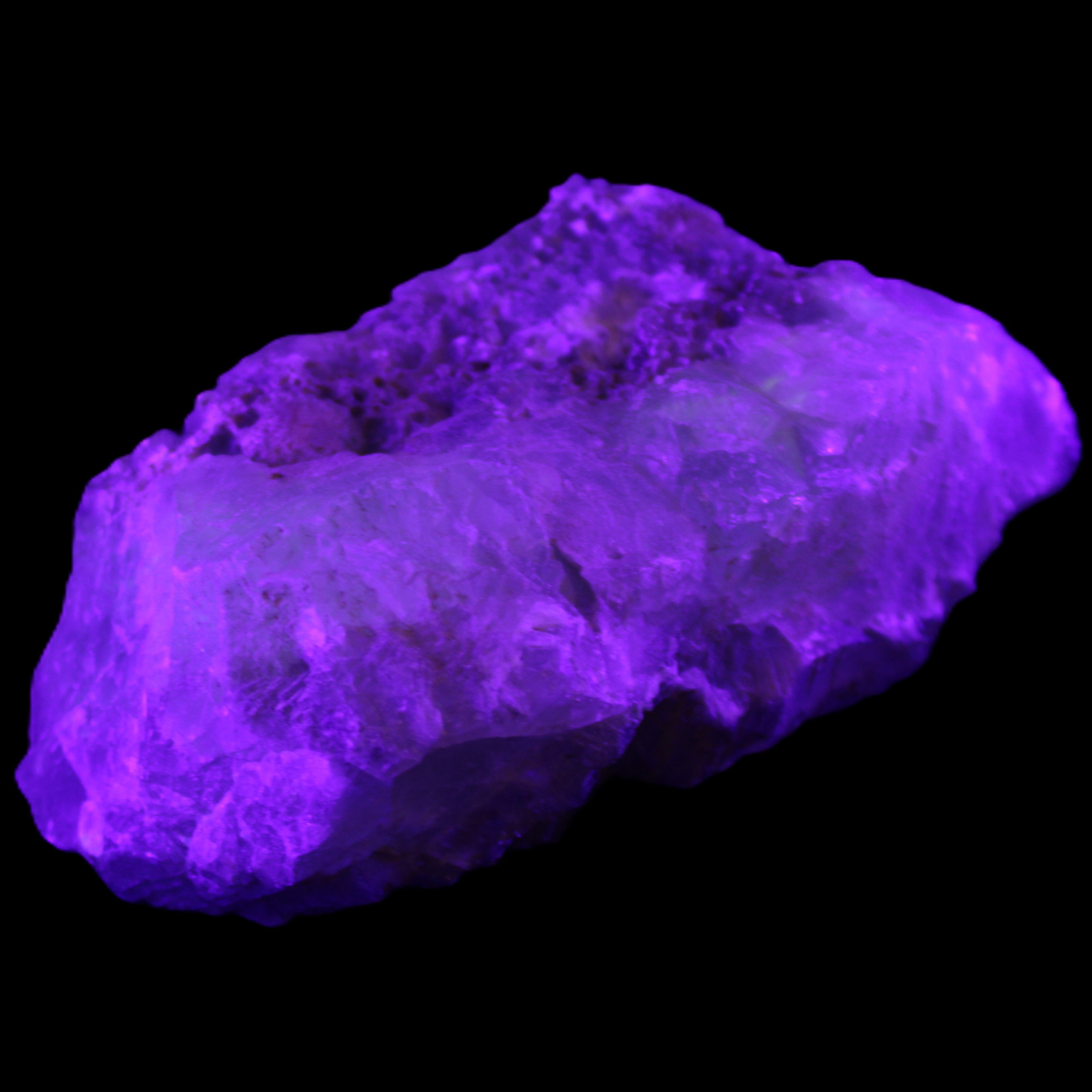Big Clear Fluorite slab cluster 180*100*70mm 2166g in UV light - Rocks and Things Store