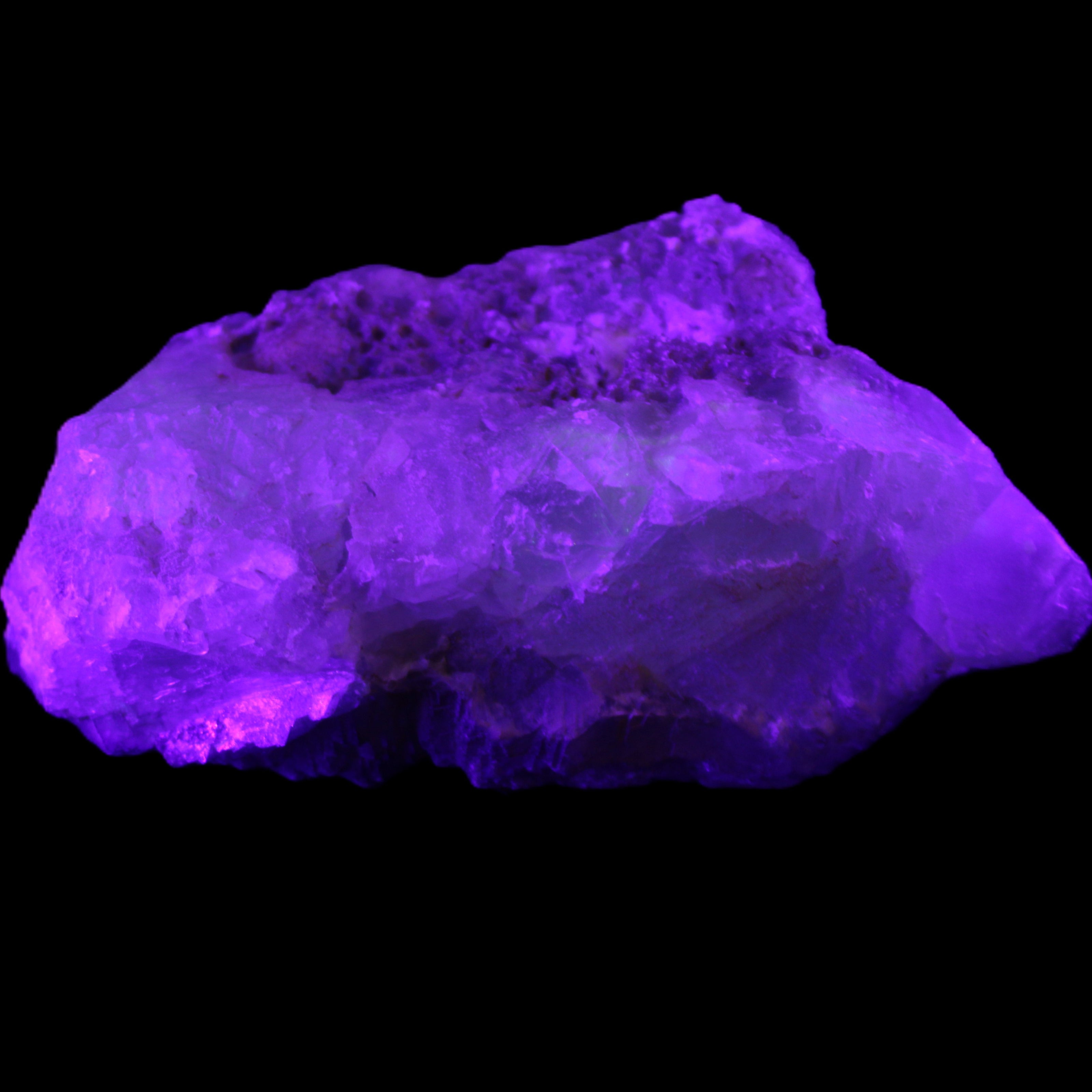 Big Clear Fluorite slab cluster 180*100*70mm 2166g in UV light - Rocks and Things Store
