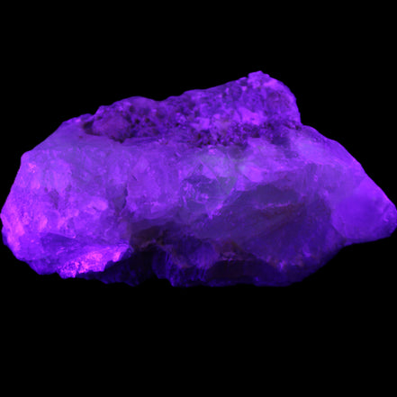 Big Clear Fluorite slab cluster 180*100*70mm 2166g in UV light - Rocks and Things Store