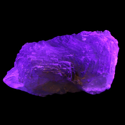 Big Clear Fluorite slab cluster 180*100*70mm 2166g in UV light - Rocks and Things Store