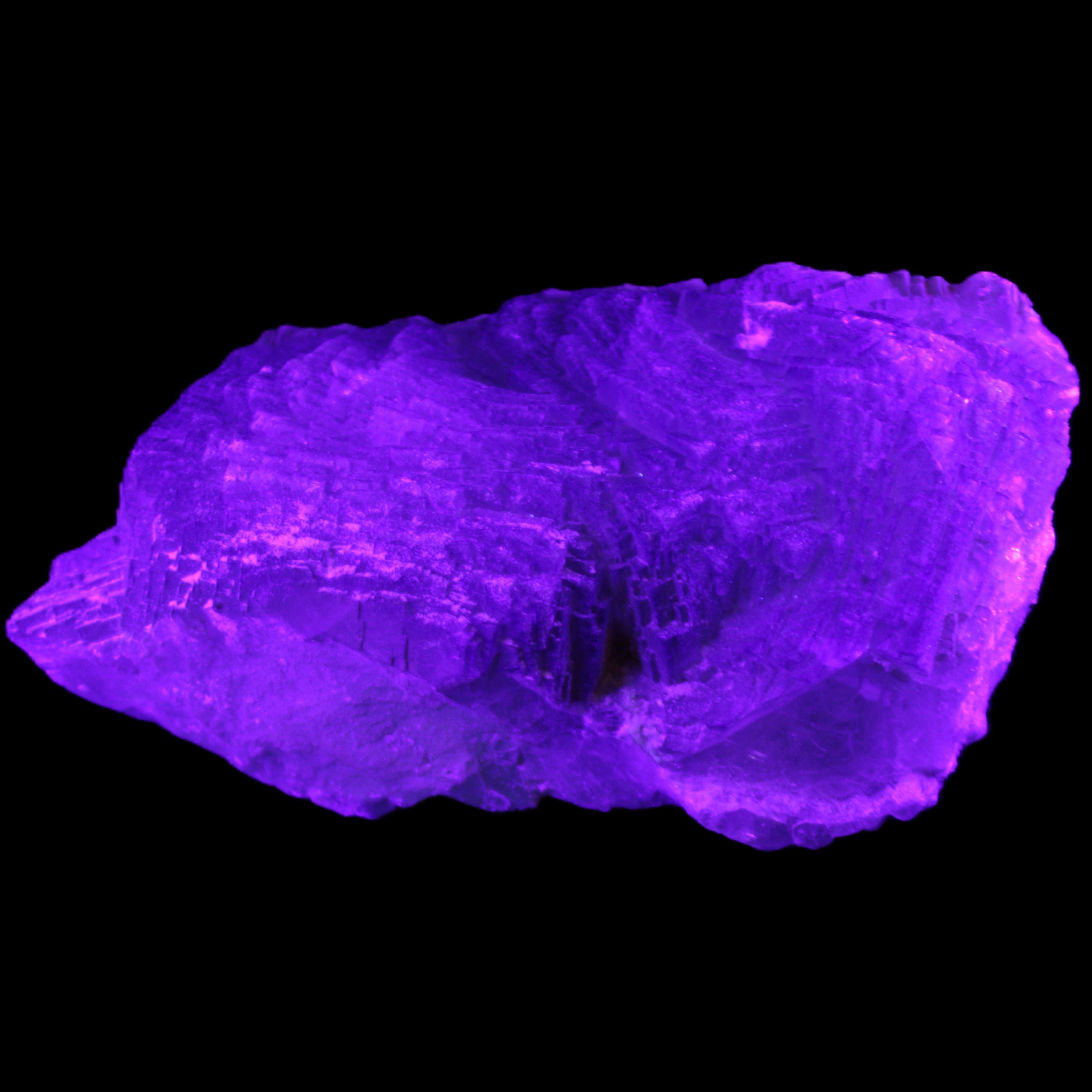 Big Clear Fluorite slab cluster 180*100*70mm 2166g in UV light - Rocks and Things Store