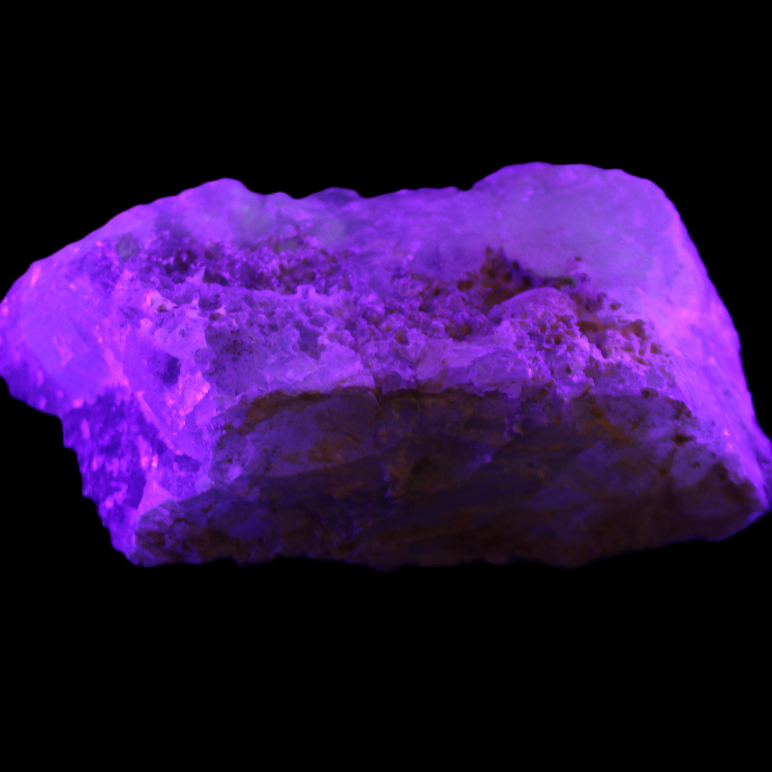 Big Clear Fluorite slab cluster 180*100*70mm 2166g in UV light - Rocks and Things Store