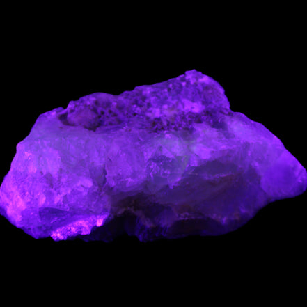 Big Clear Fluorite slab cluster 180*100*70mm 2166g in UV light - Rocks and Things Store