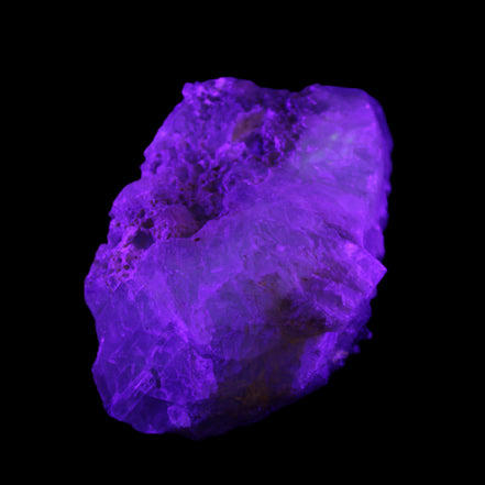 Big Clear Fluorite slab cluster 180*100*70mm 2166g in UV light - Rocks and Things Store