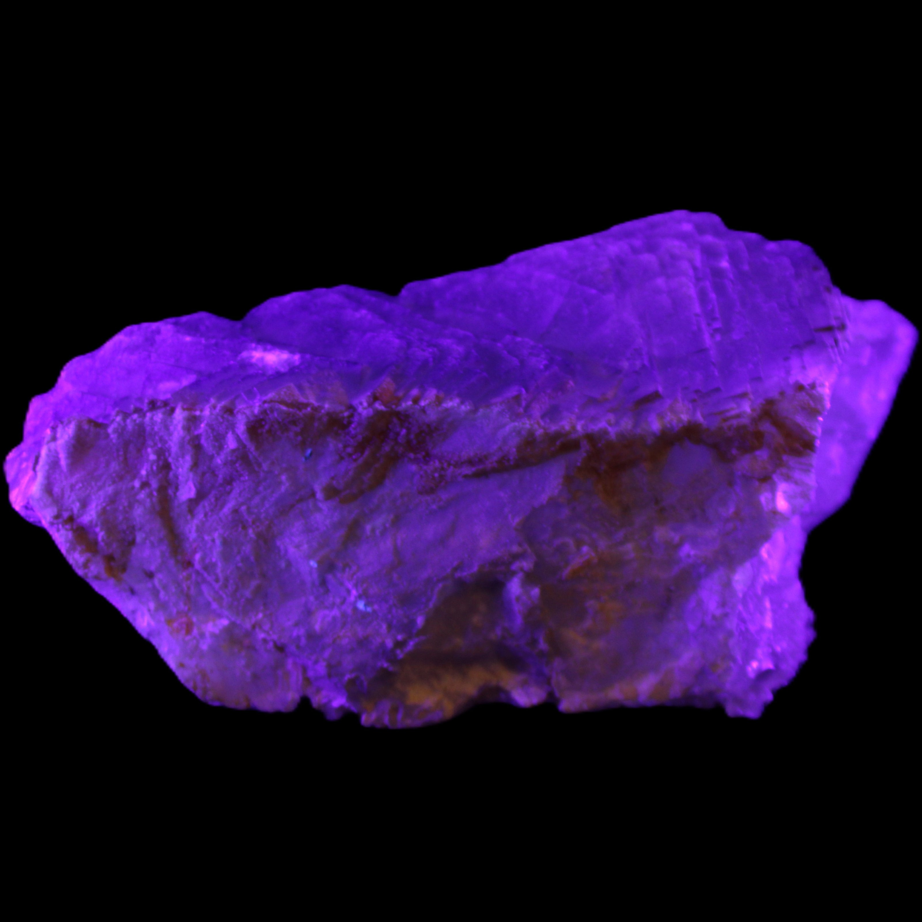 Big Clear Fluorite slab cluster 180*100*70mm 2166g in UV light - Rocks and Things Store
