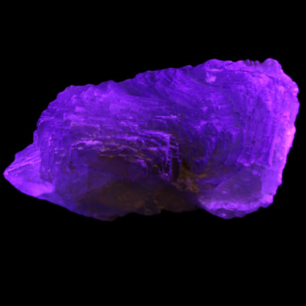 Big Clear Fluorite slab cluster 180*100*70mm 2166g in UV light - Rocks and Things Store
