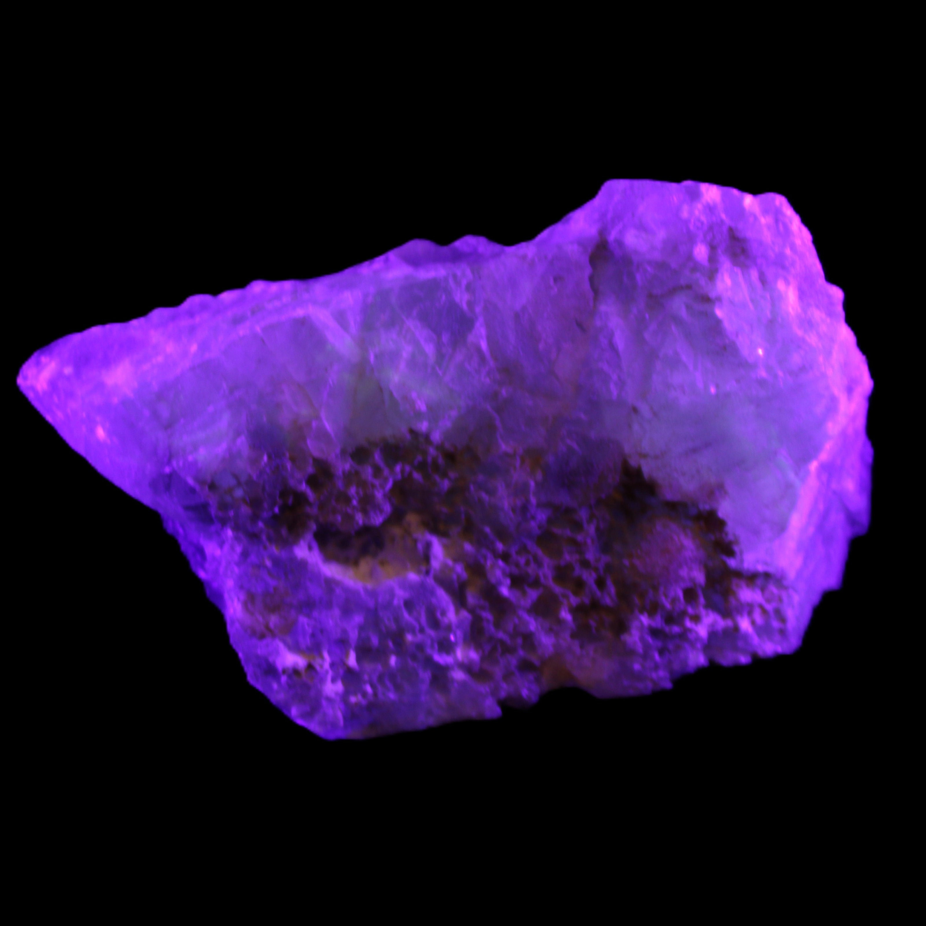 Big Clear Fluorite slab cluster 180*100*70mm 2166g in UV light - Rocks and Things Store