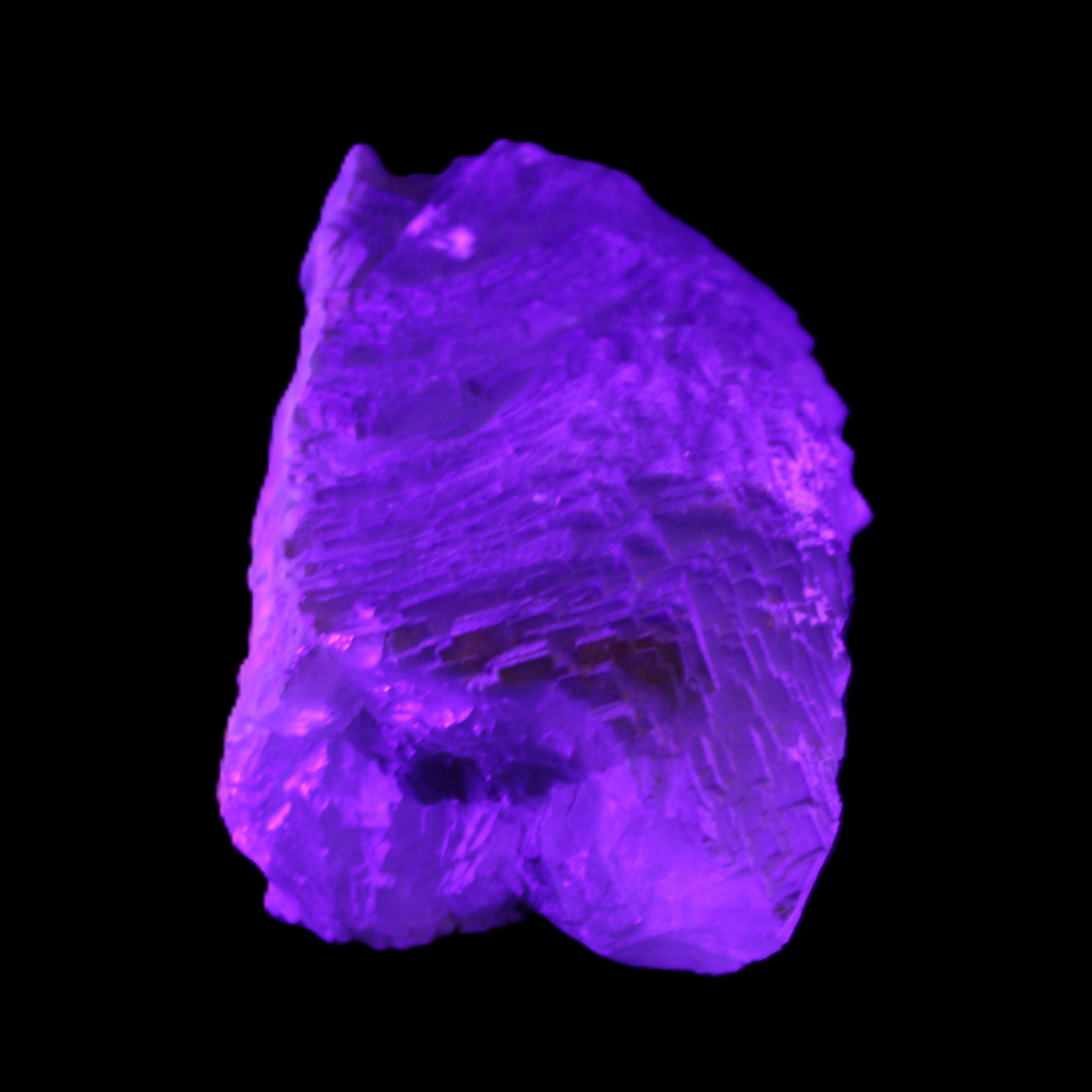 Big Clear Fluorite slab cluster 180*100*70mm 2166g in UV light - Rocks and Things Store