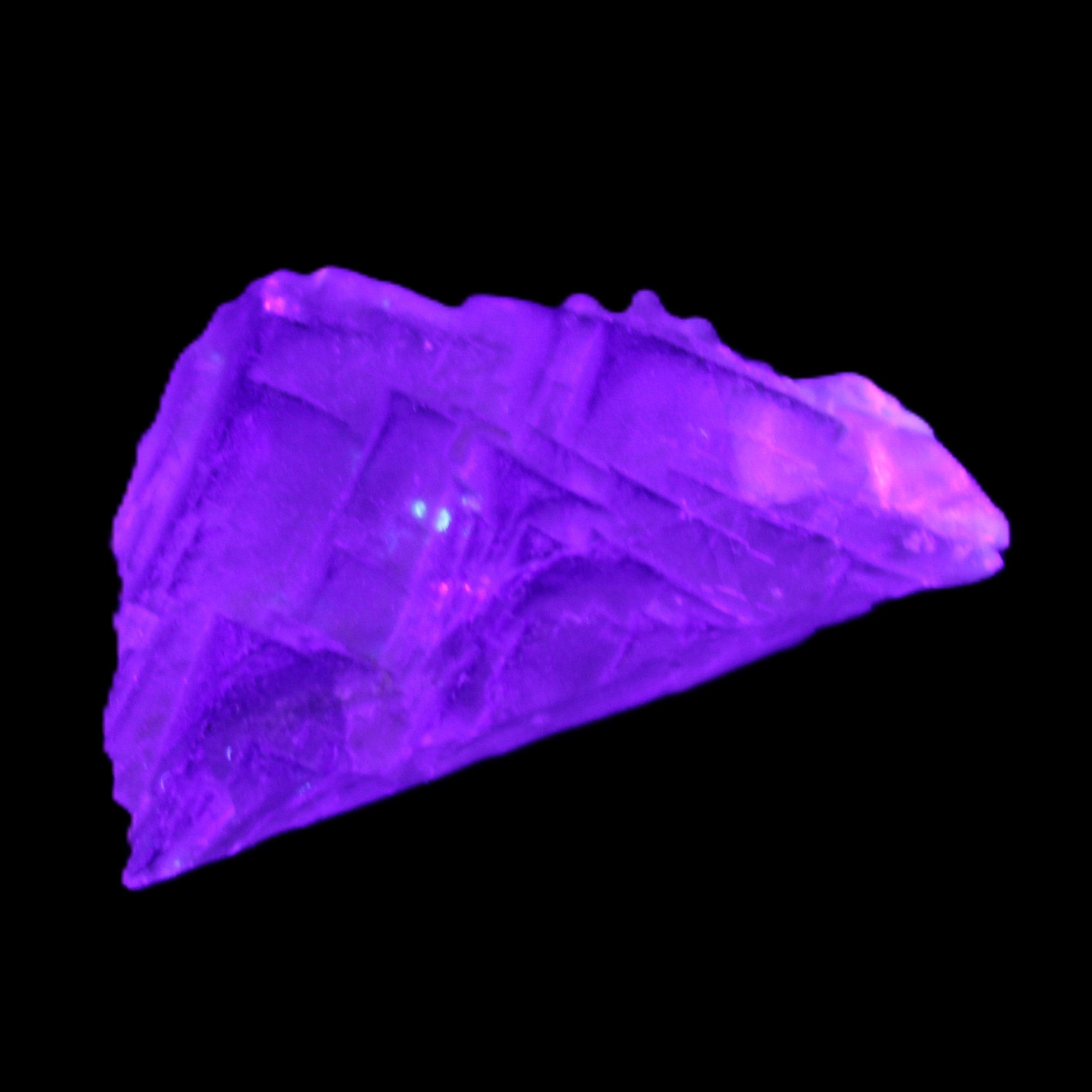 Clear Fluorite 39*28*13mm 16.6g in UV light - Rocks and Things Store