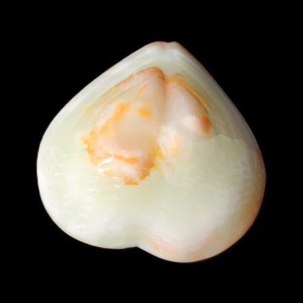 Afghan Jade hand-carved heart-shaped dish 104*110*30mm 265g in sunlight - Rocks and Things Store