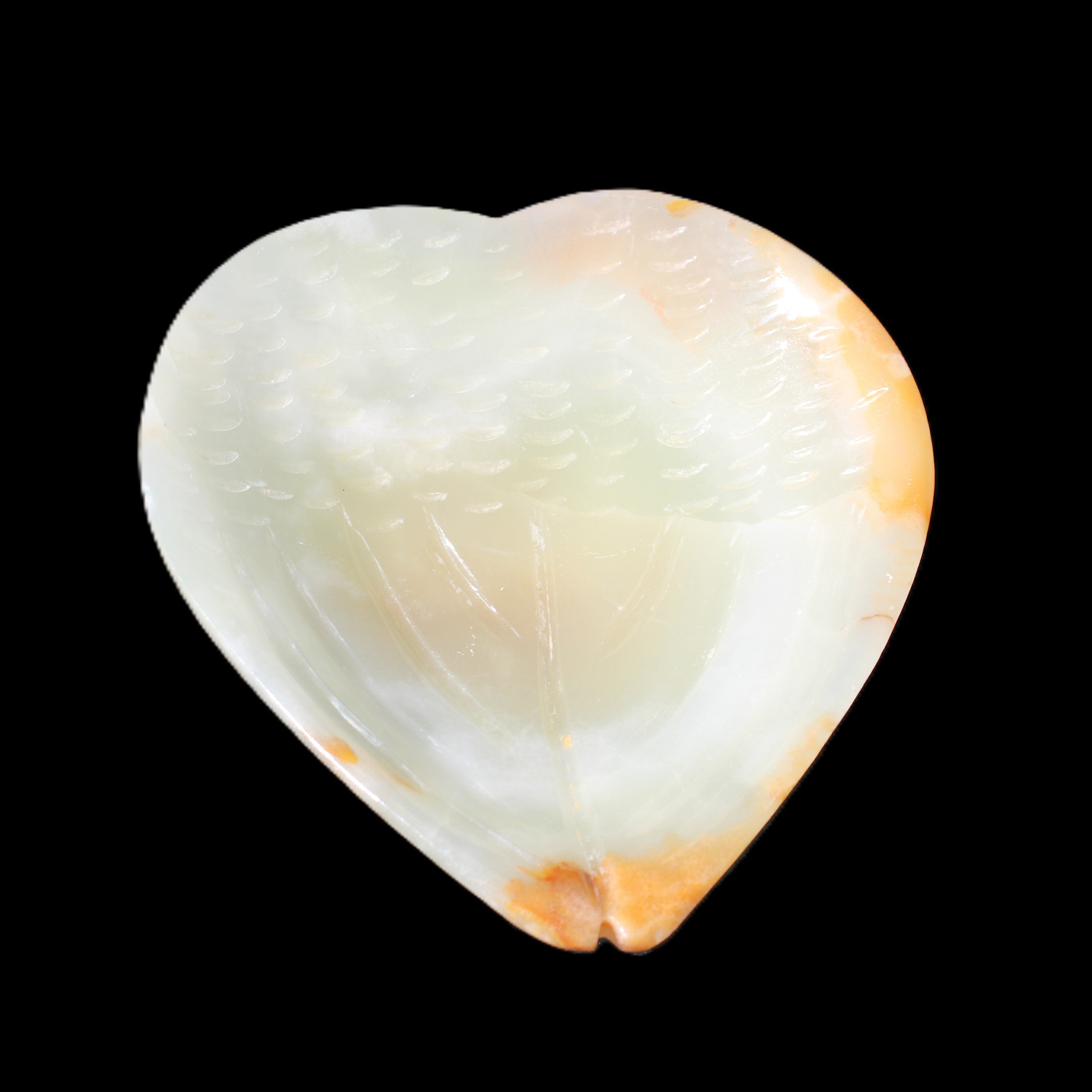 Afghan Jade hand-carved heart-shaped dish 104*110*30mm 265g in sunlight - Rocks and Things Store
