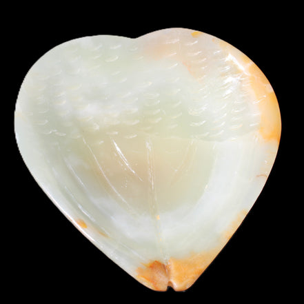 Afghan Jade hand-carved heart-shaped dish 104*110*30mm 265g in sunlight - Rocks and Things Store